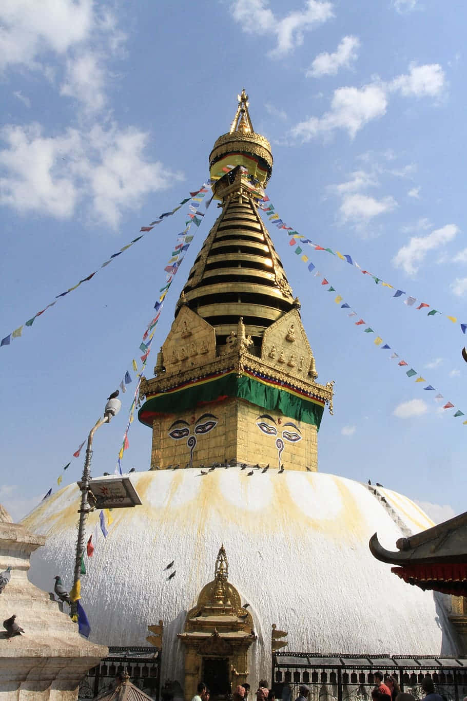 Boudhanath Stupa, golden stupa, painted eyes, HD Phone Wallpaper