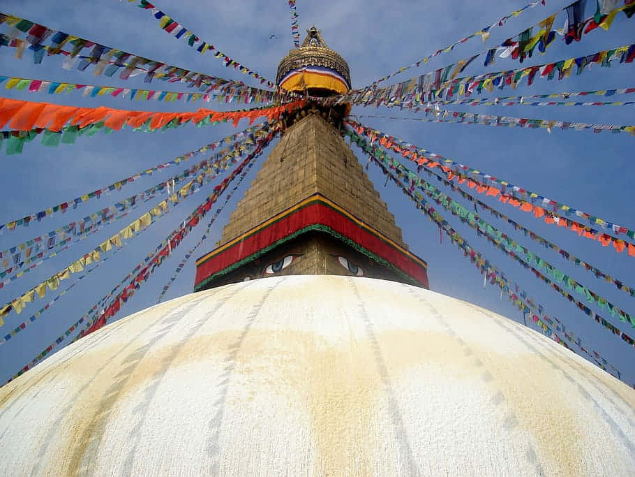Boudhanath Stupa, prayer flags, colorful, SD Desktop Wallpaper