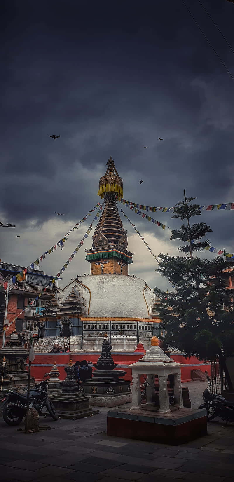 Boudhanath Stupa, white stupa, golden spire, HD Phone Wallpaper
