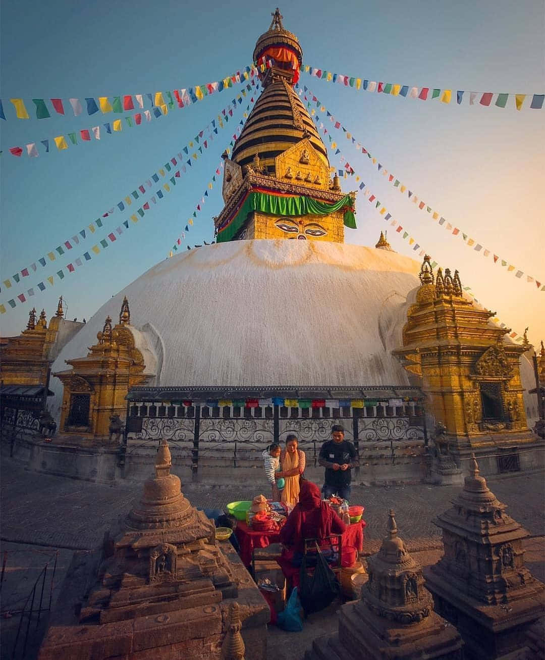 Boudhanath Stupa, golden stupa, white dome, HD Phone Wallpaper
