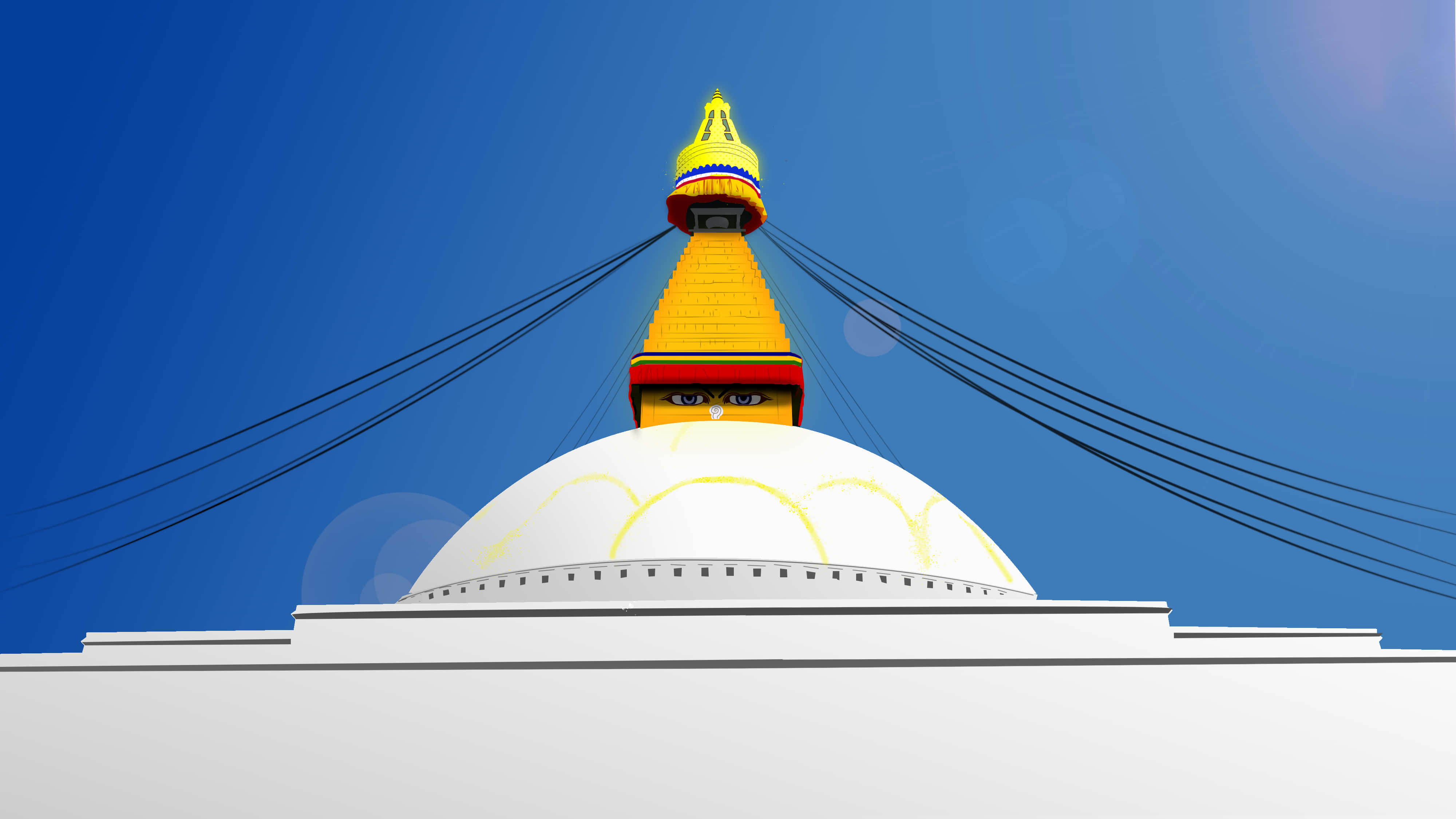 Boudhanath Stupa, golden stupa, eyes, 4K Desktop Wallpaper