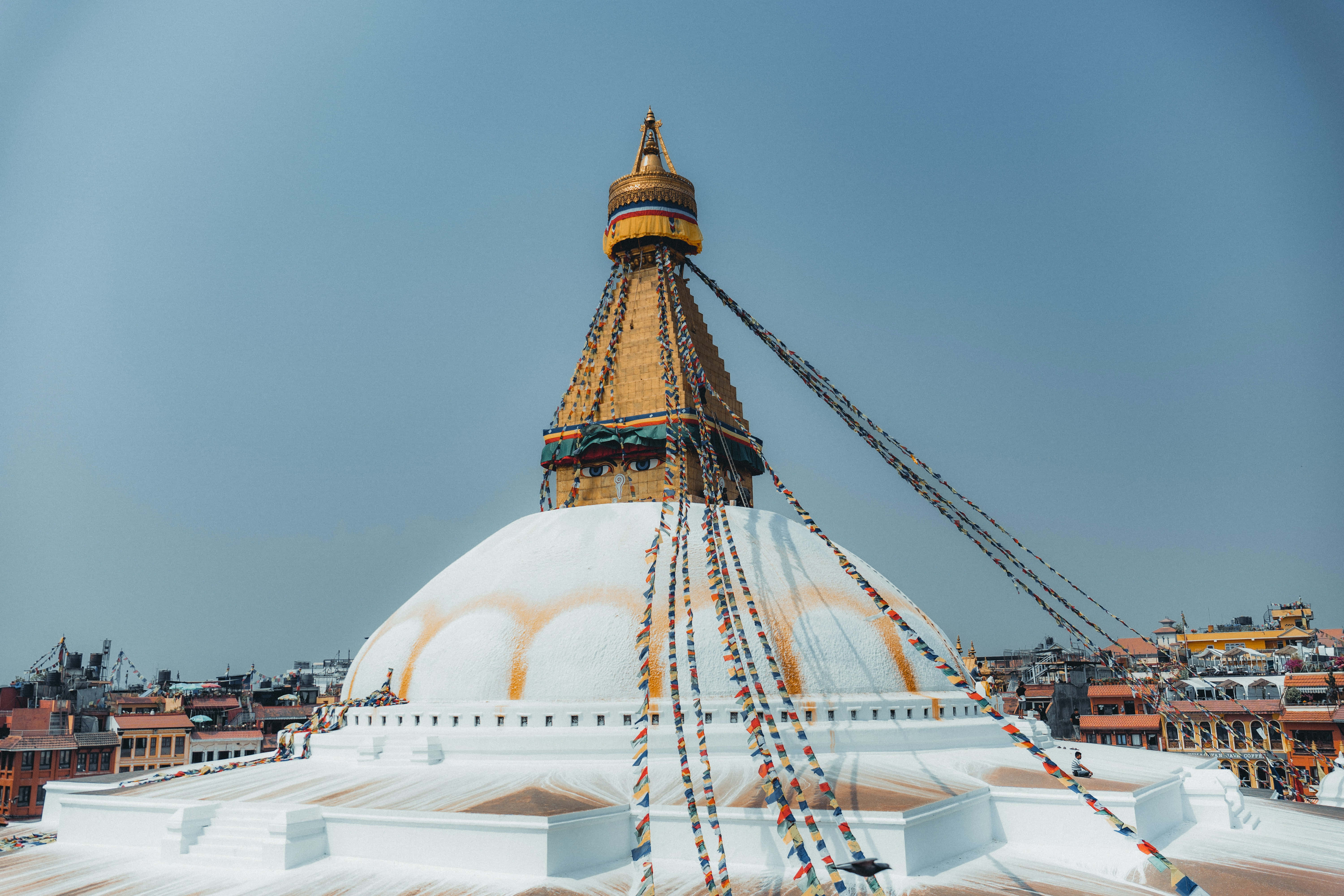 Boudhanath Stupa, white stupa, golden spire, 5K Desktop Wallpaper