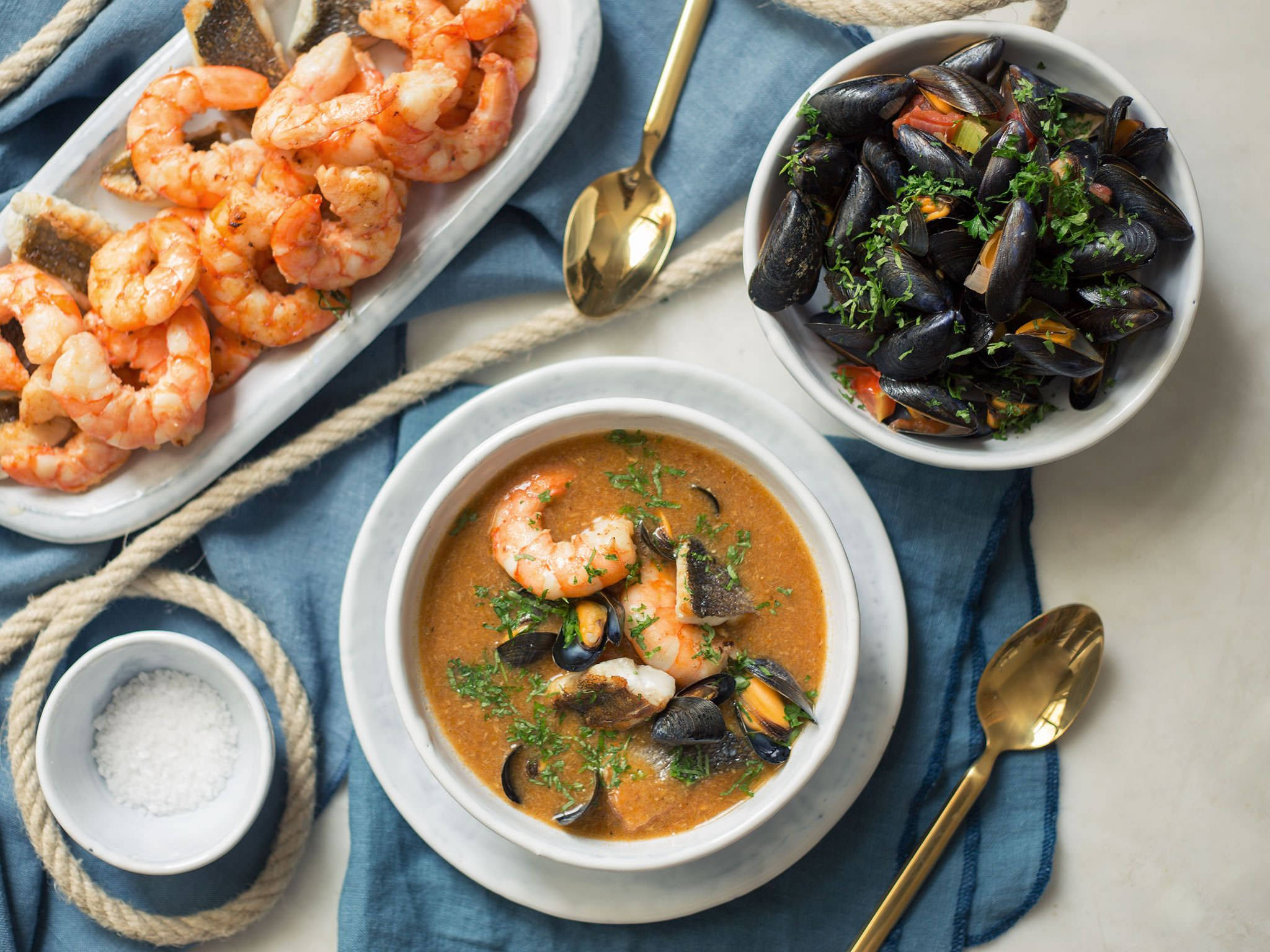 Bouillabaisse, shrimp, mussels, Full HD Desktop Wallpaper