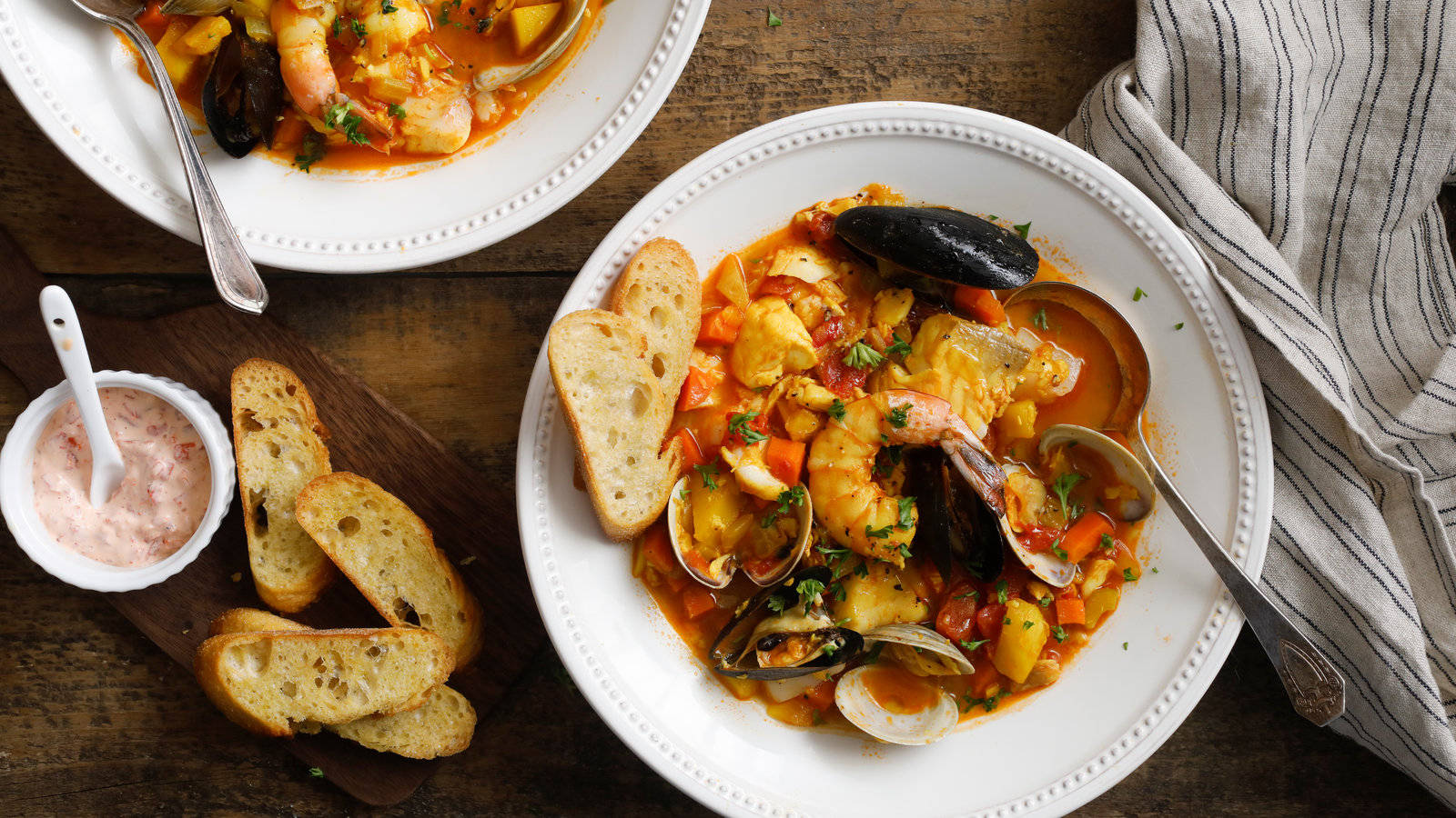 Bouillabaisse, shrimp, mussels, HD Desktop Wallpaper