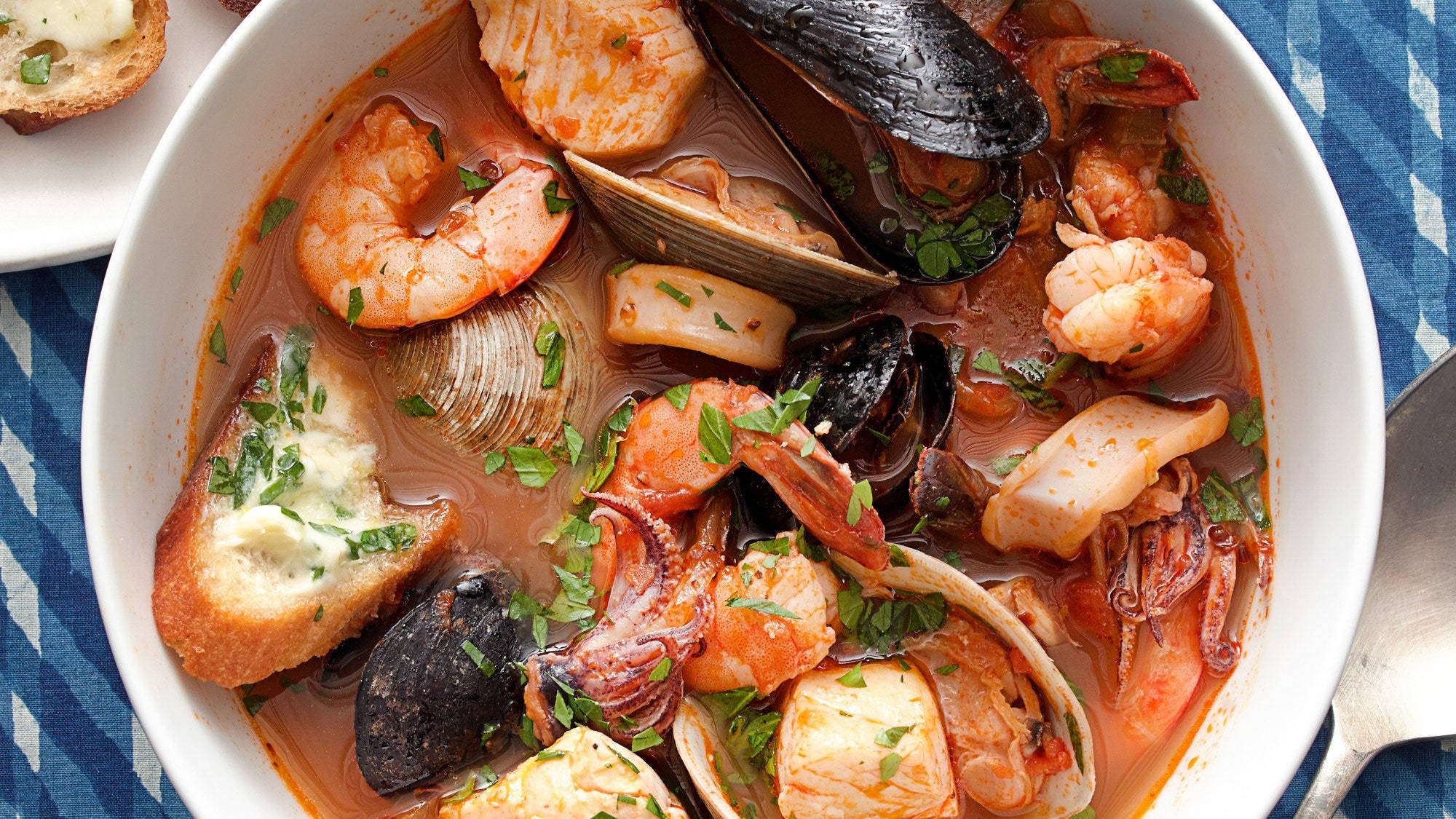 Bouillabaisse, seafood stew, shrimp, Full HD Desktop Wallpaper