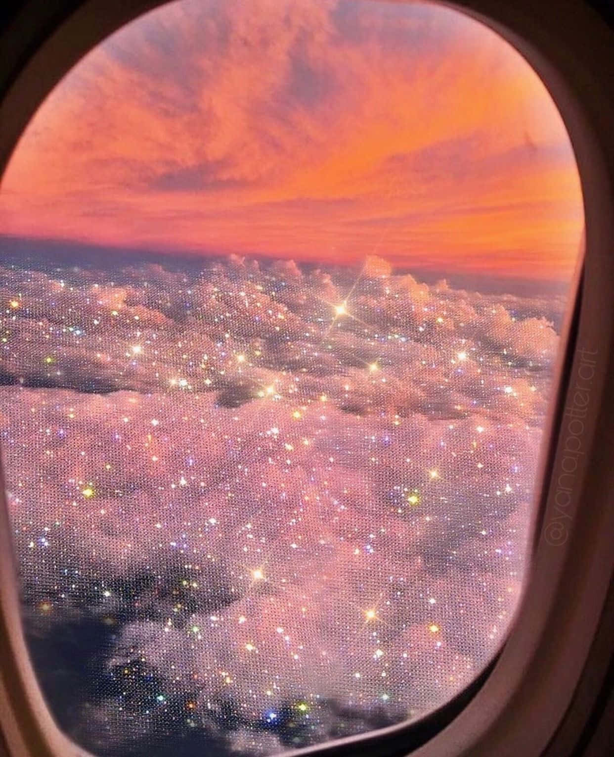boujee aesthetic, glittering sunset sky, orange clouds, HD Phone Wallpaper
