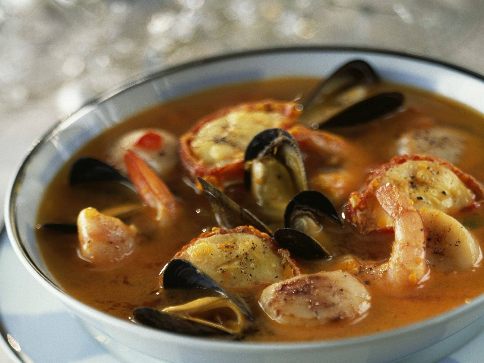 Bouillabaisse, mussels, shrimp, HD Desktop Wallpaper
