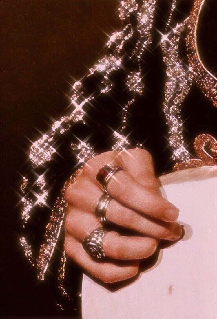 Boujee, glittering black fabric, starburst sparkles, SD Phone Wallpaper