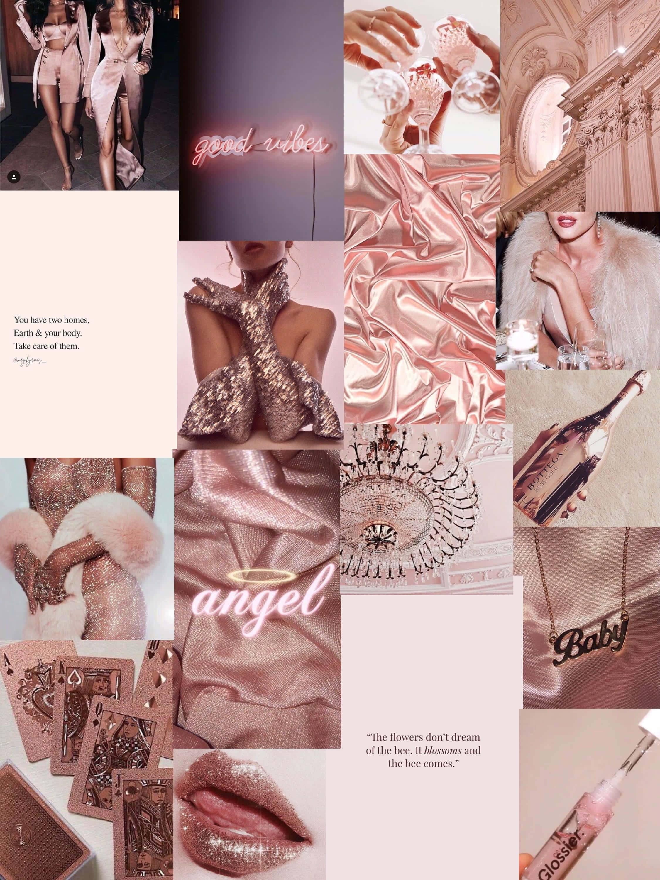 Boujee, pink-toned, luxury fashion accessories, 2K Phone Wallpaper