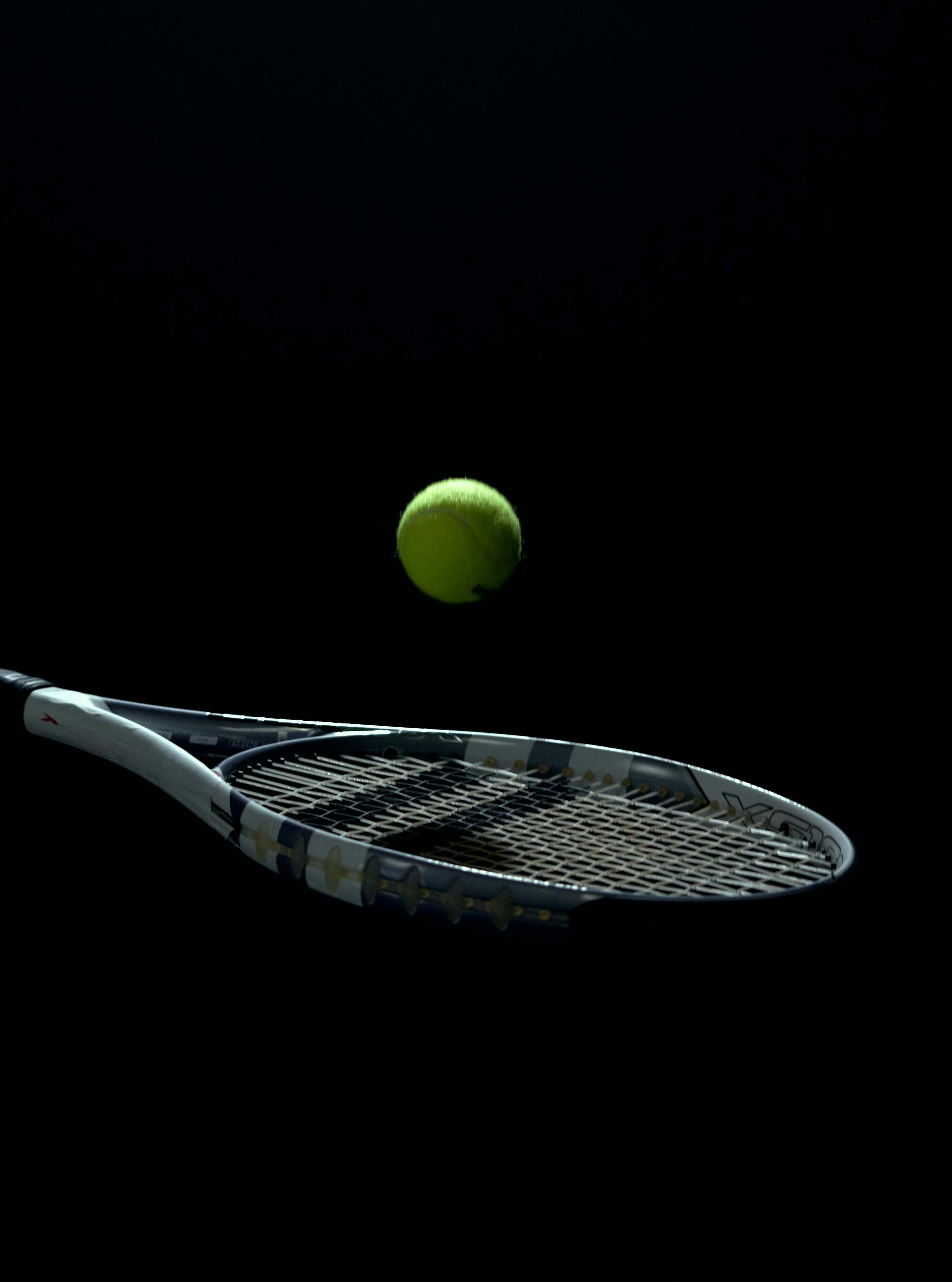 tennis racket, tennis ball, bright yellow, 5K Phone Wallpaper