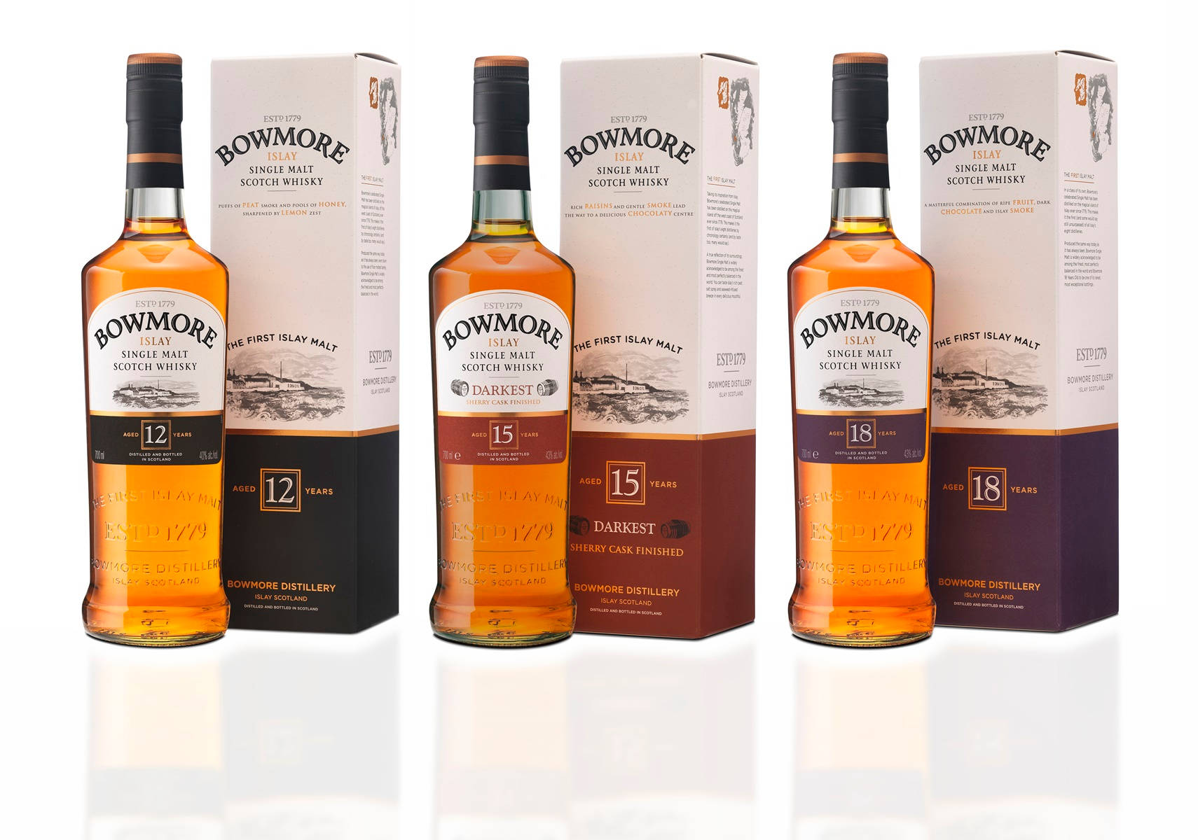 Bowmore 12, Bowmore 15, Bowmore 18, HD Desktop Wallpaper