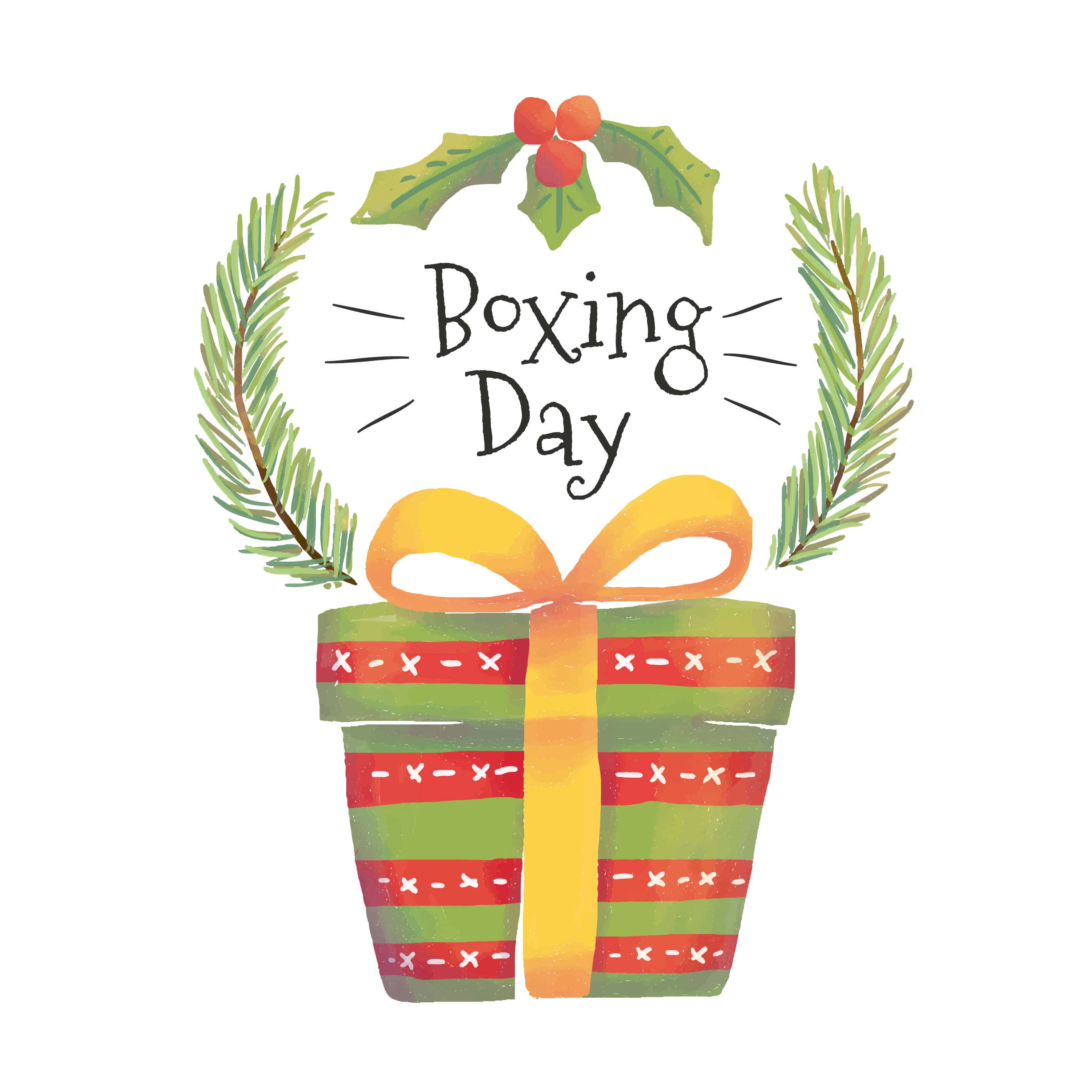 Boxing Day, gift box, yellow bow, 2K Desktop Wallpaper