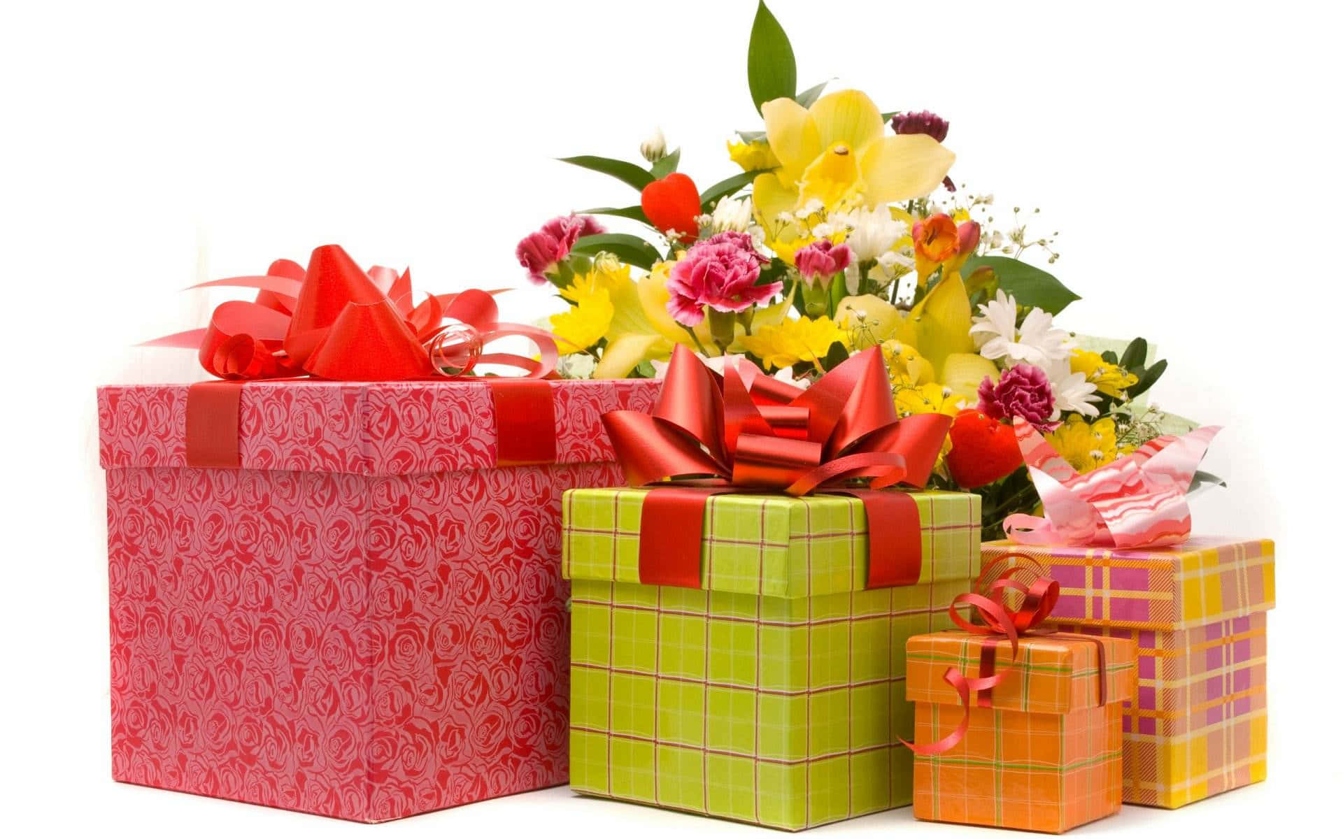 Boxing Day, gift boxes, red bows, Full HD Desktop Wallpaper