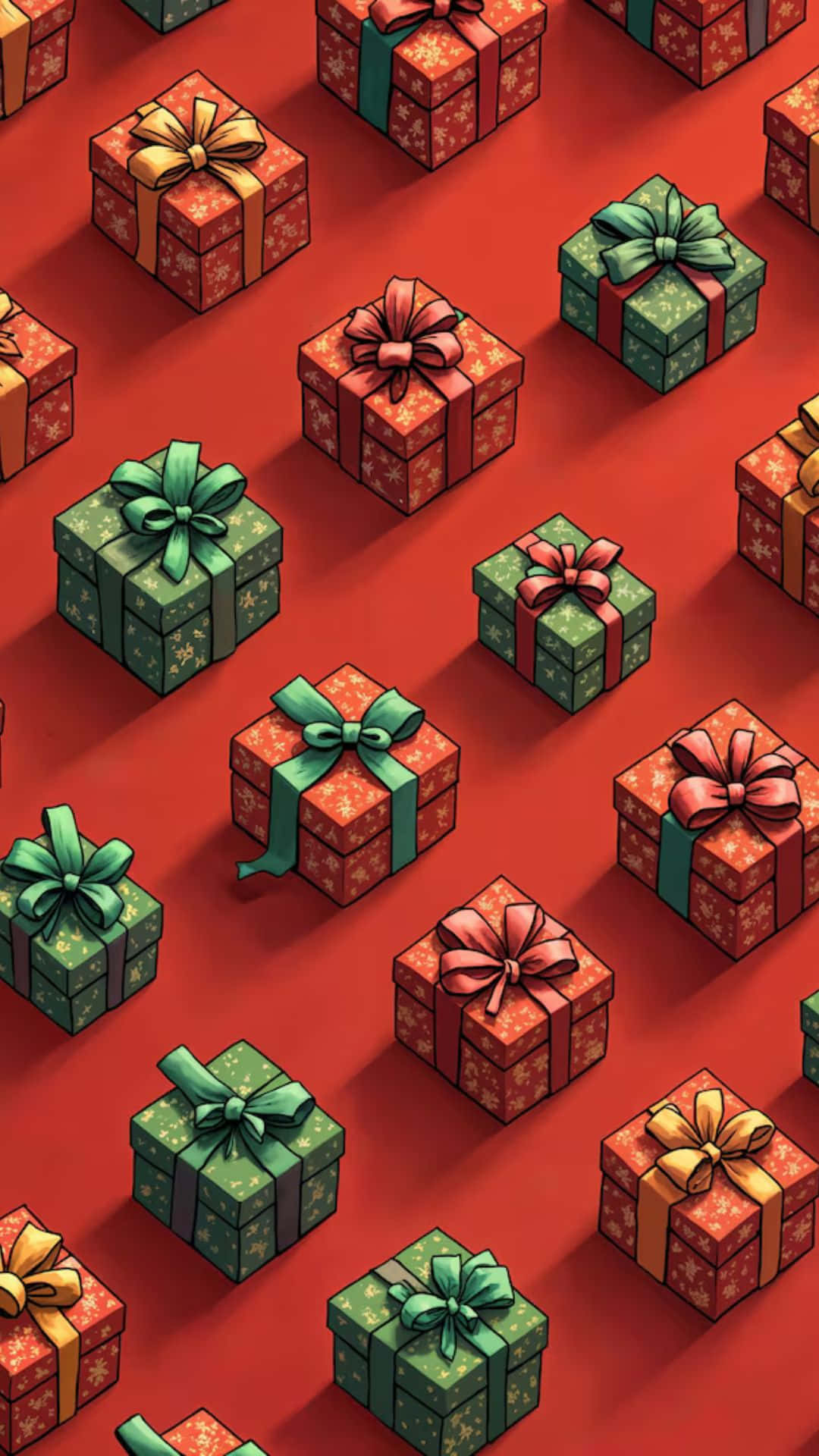 Boxing Day, red gift boxes, green gift boxes, Full HD Phone Wallpaper
