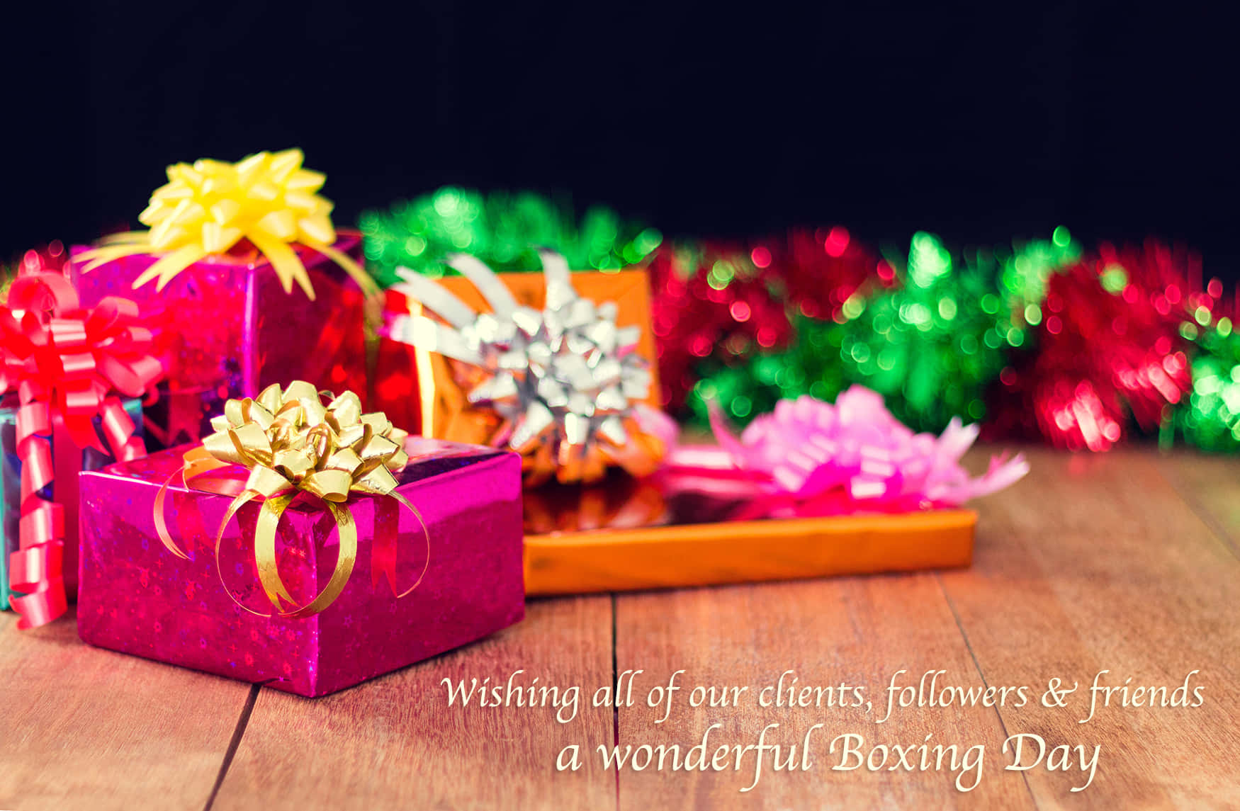 Boxing Day, gift boxes, gold bows, HD Desktop Wallpaper