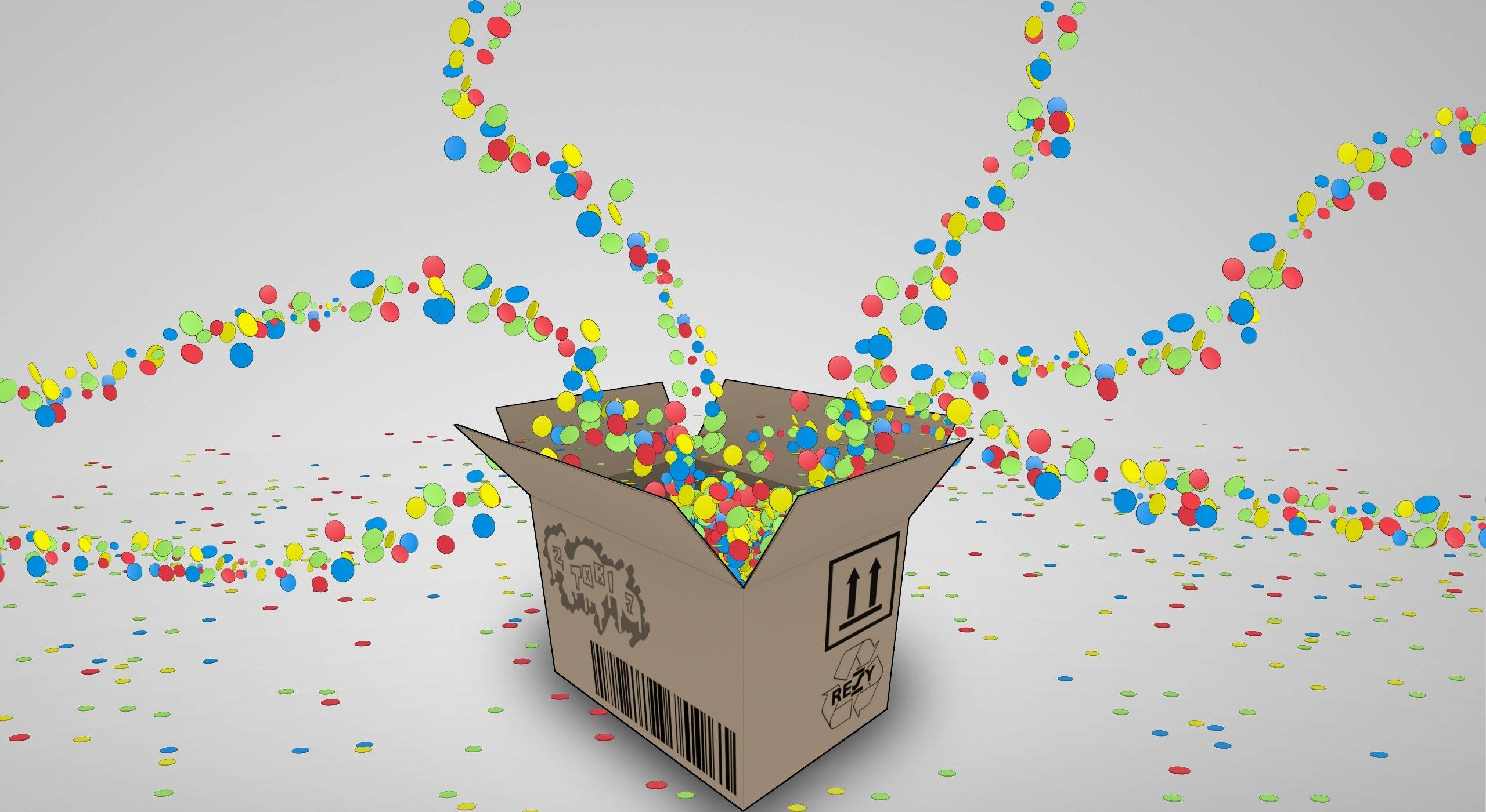 Boxing Ring, colorful dots, swirling trails, 2K Desktop Wallpaper
