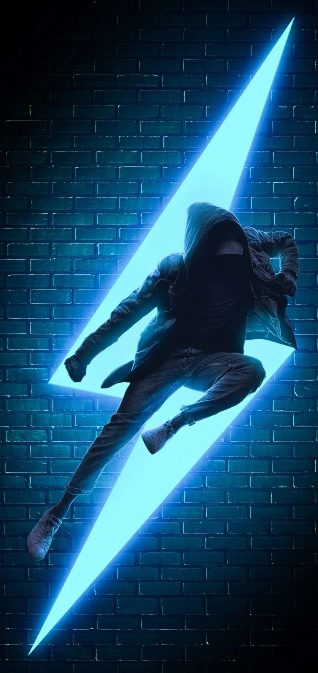 Boy Phone, Anonymous Lightning Boy Phone, glowing blue lightning bolt, Full HD Phone Wallpaper