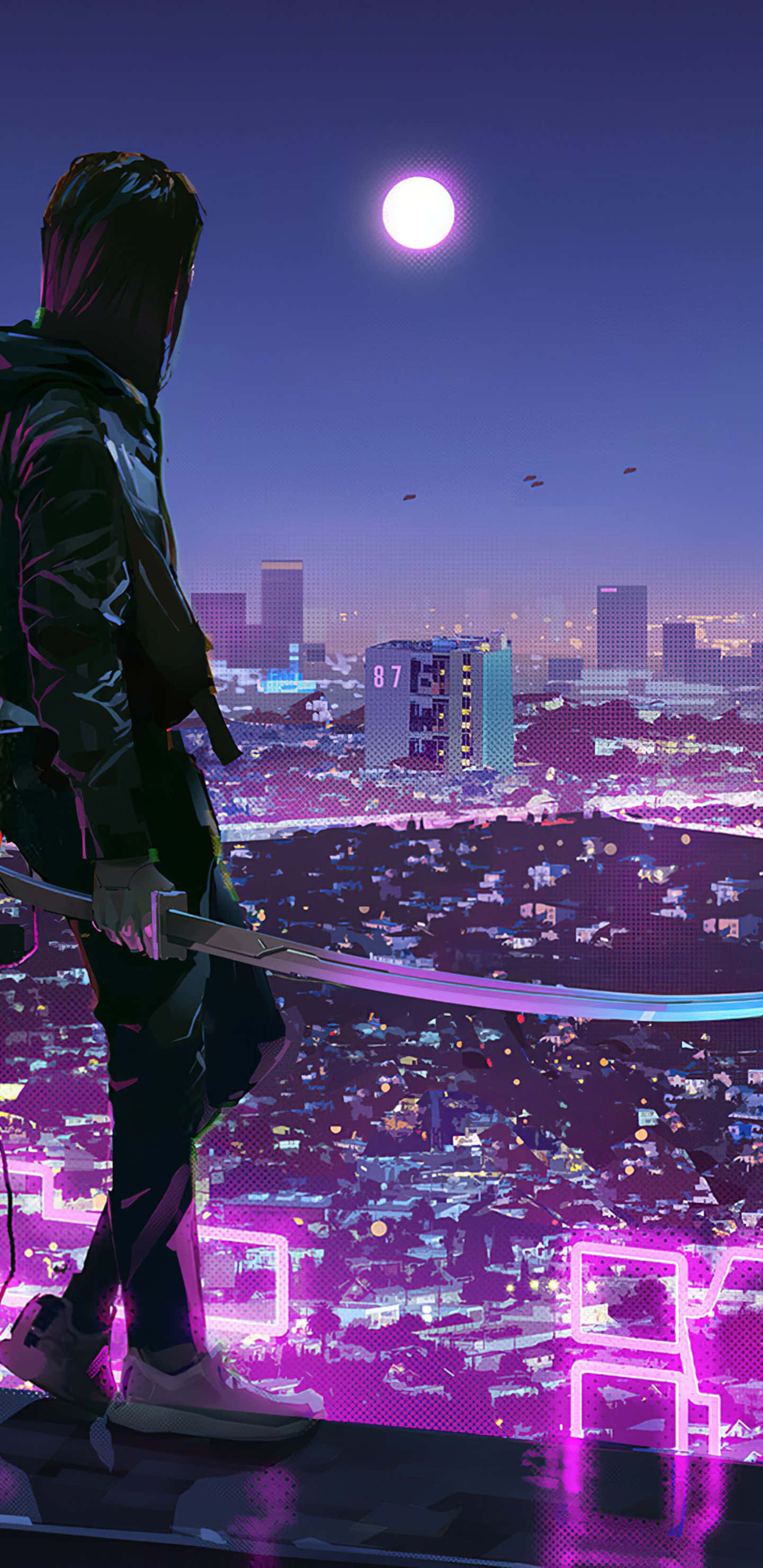 Boy Phone, hoodie, rooftop, 2K Phone Wallpaper