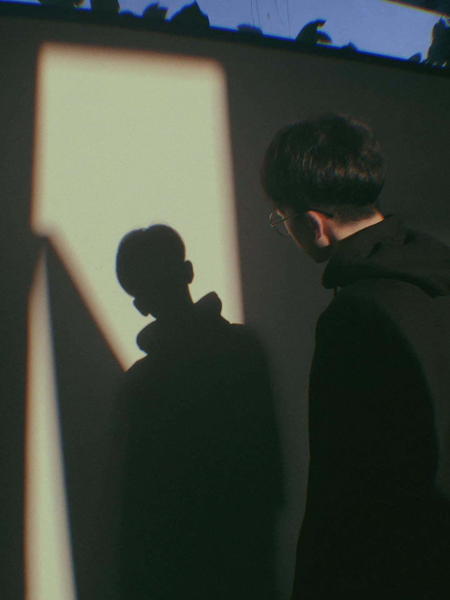 Boy, silhouette, bright window, Full HD Phone Wallpaper