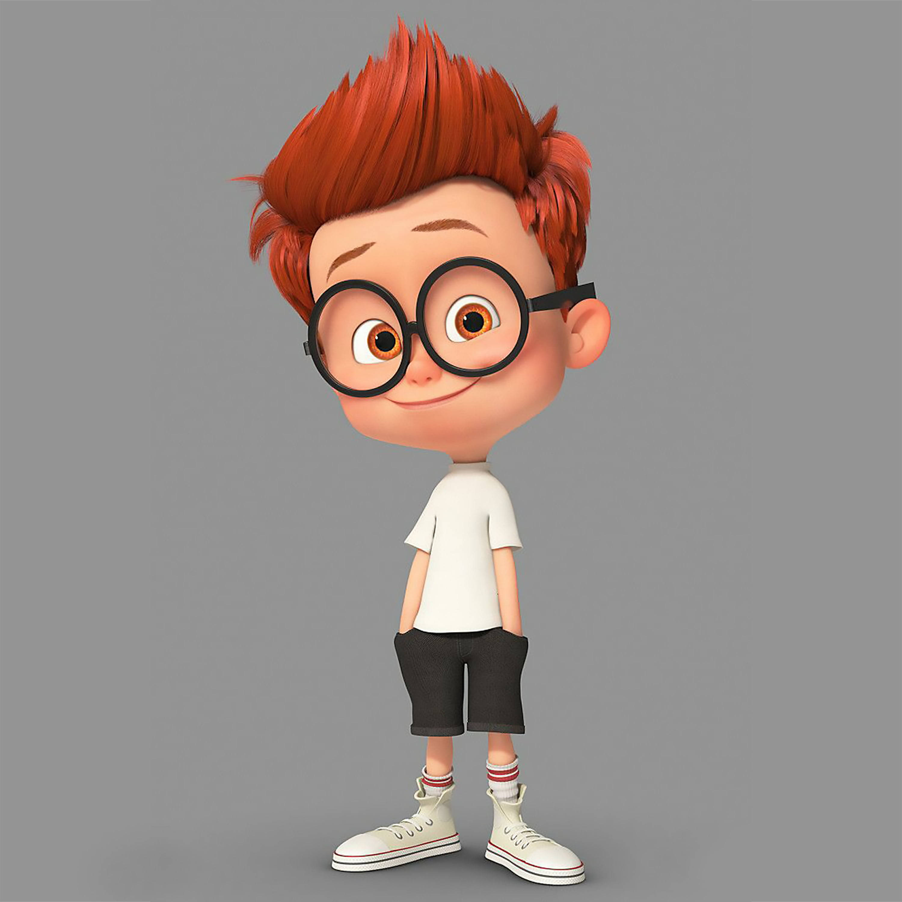 WhatsApp DP, grey boy, spiky red hair, 2K Desktop Wallpaper
