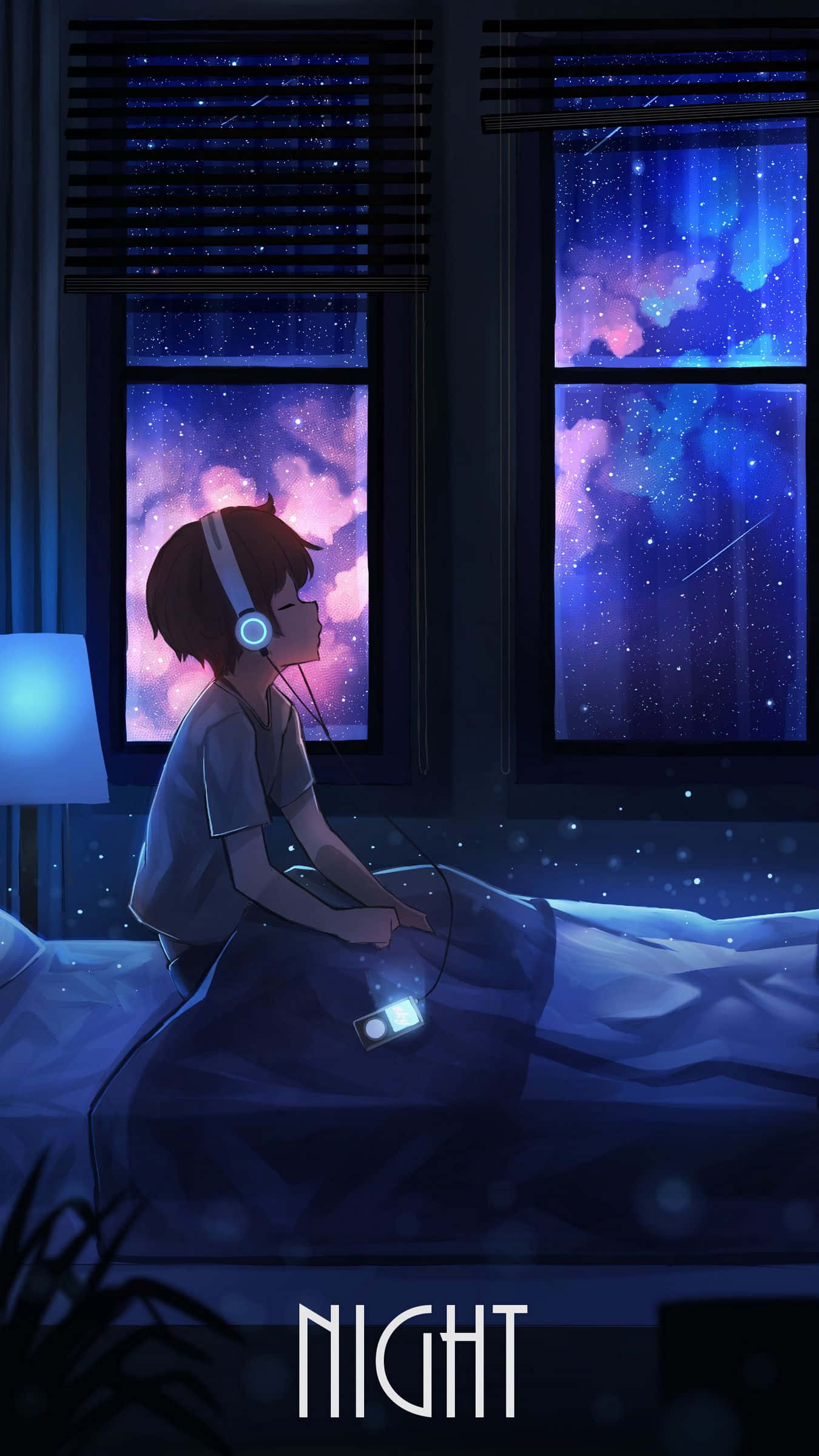 Boy, phone, night, Full HD Phone Wallpaper