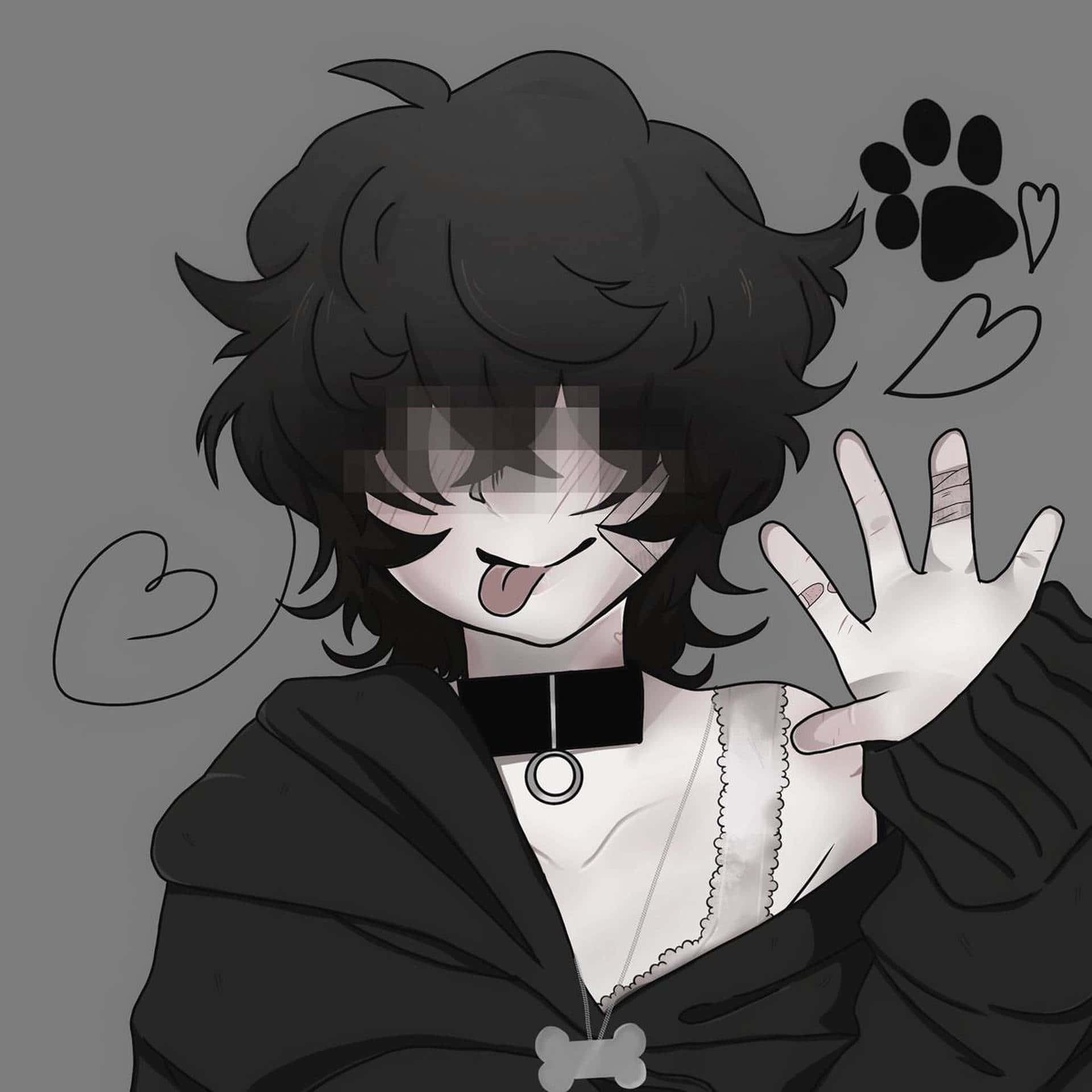 anime cat boy, black hair, bone pendant, Full HD Desktop Wallpaper