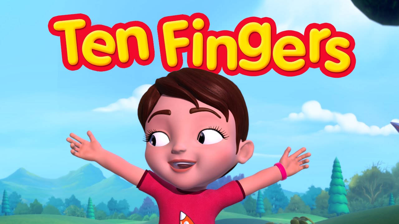 Infobells Ten Fingers, cartoon boy, blue sky, HD Desktop Wallpaper