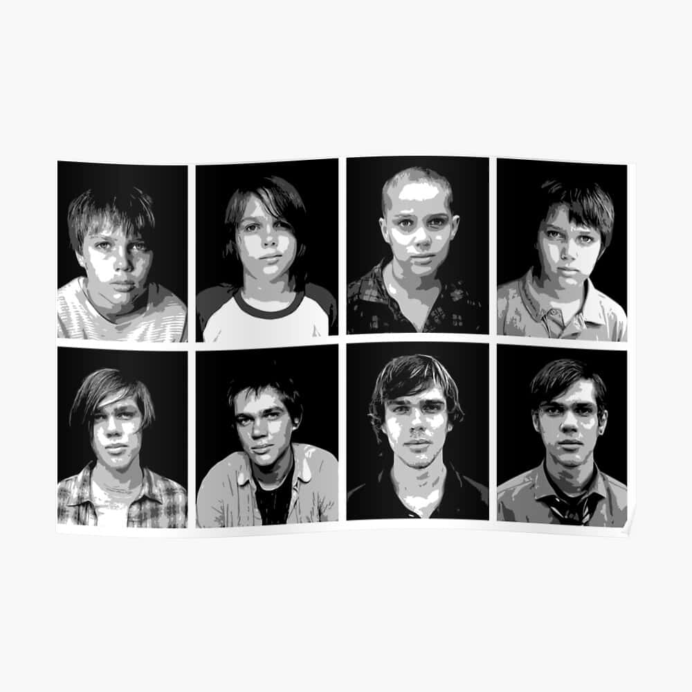 Boyhood, freedom and adventure, black and white stylized portraits, SD Desktop Wallpaper