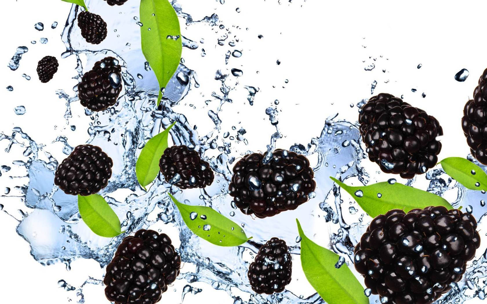 Boysenberry, blackberries, green leaves, HD Desktop Wallpaper