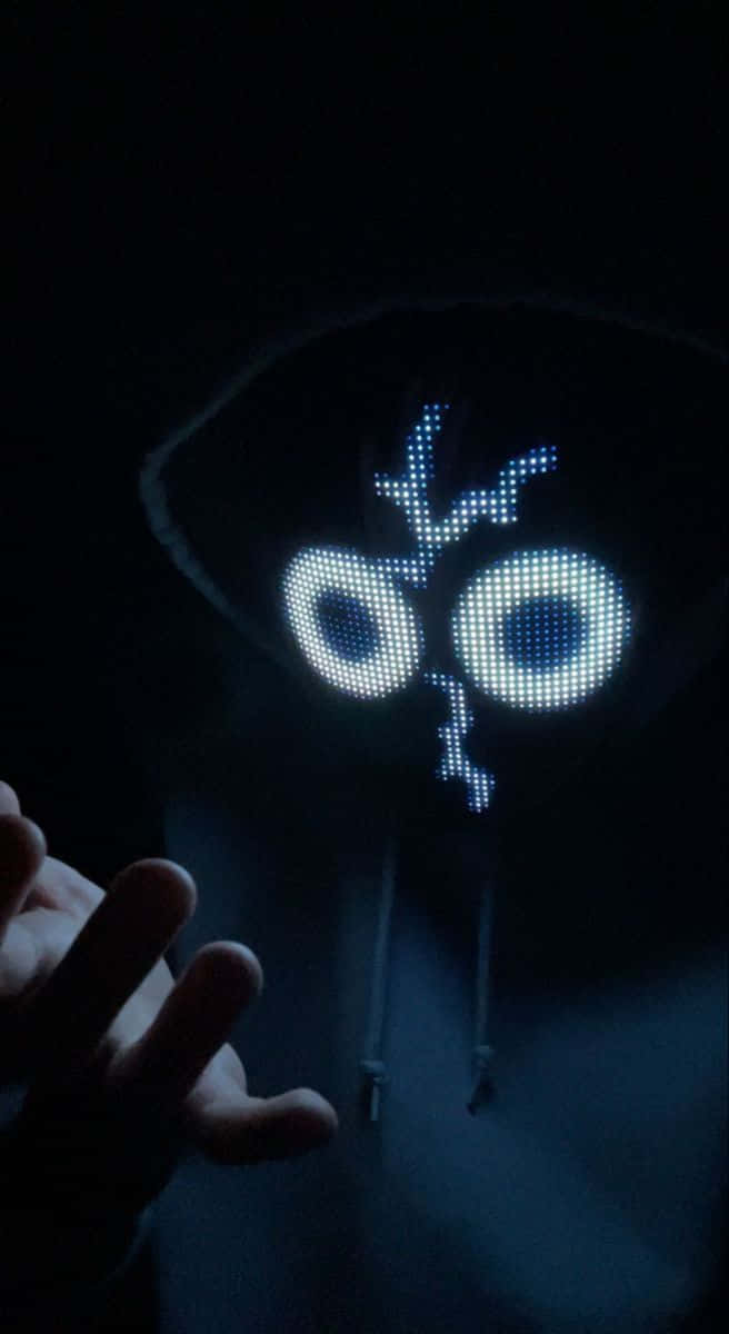 boywithuke, glowing blue LED mask, cartoon face, SD Phone Wallpaper