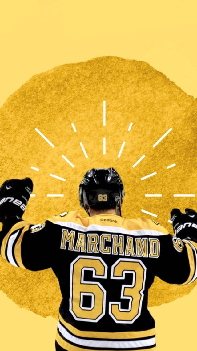 Brad Marchand, number 63, black and gold jersey, SD Phone Wallpaper