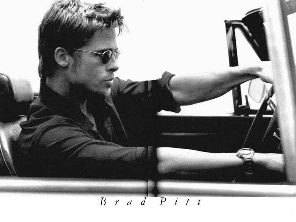 Brad Pitt, convertible, sunglasses, SD Desktop Wallpaper