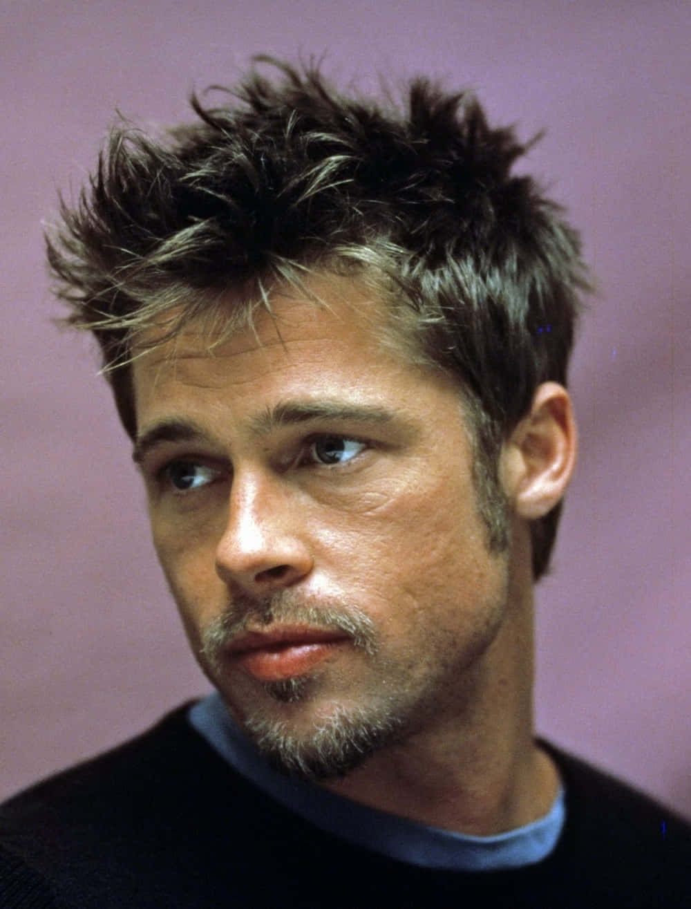 Brad Pitt, tousled dark hair, stubble, HD Phone Wallpaper