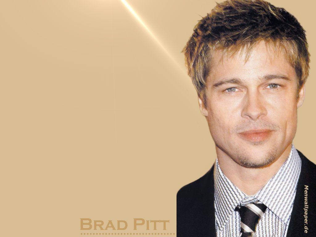Brad Pitt, dark suit, striped shirt, SD Desktop Wallpaper