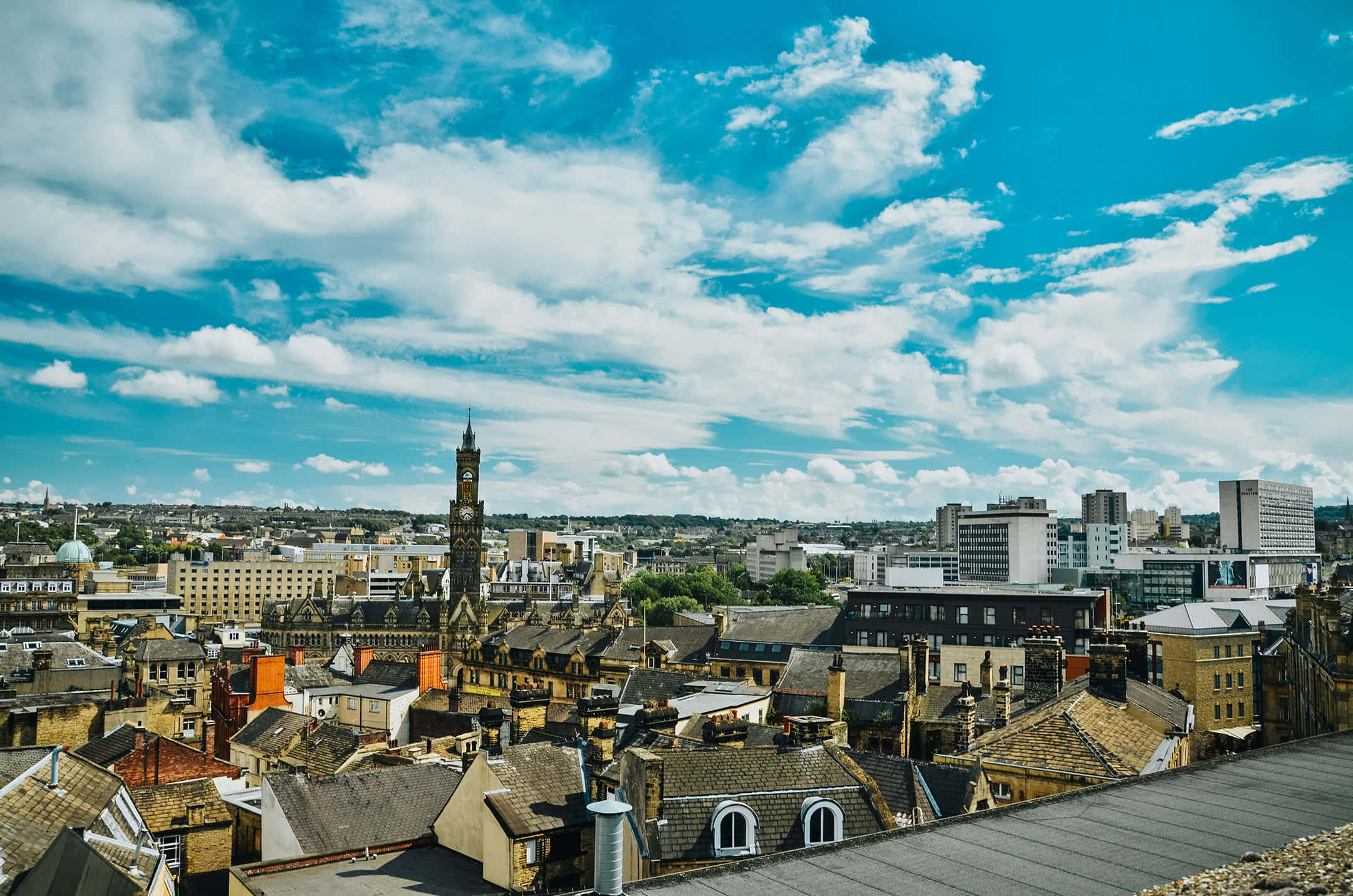Bradford, cityscape, historic stone buildings, Full HD Desktop Wallpaper