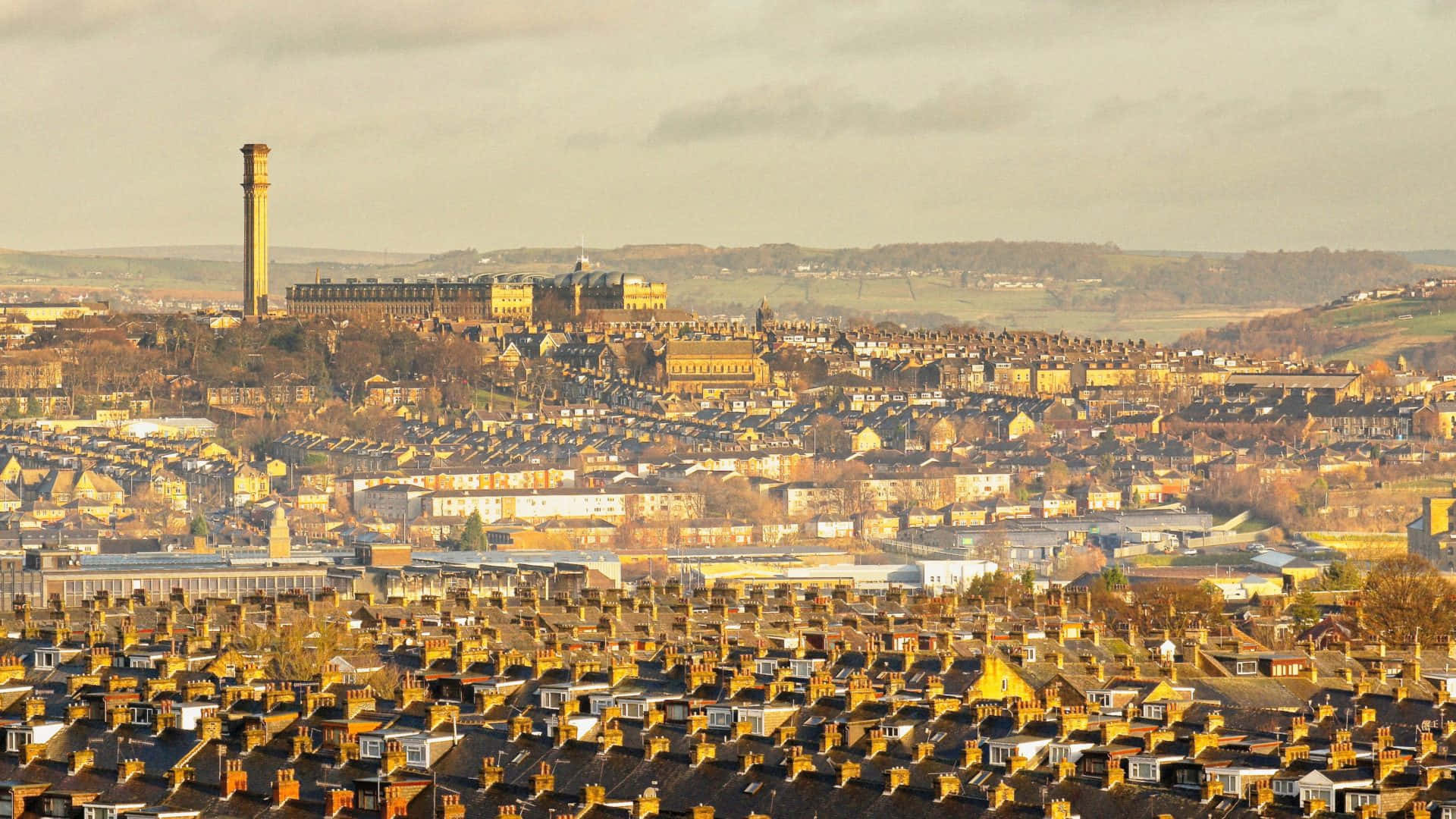 Bradford United Kingdom, sunset, golden hour, Full HD Desktop Wallpaper