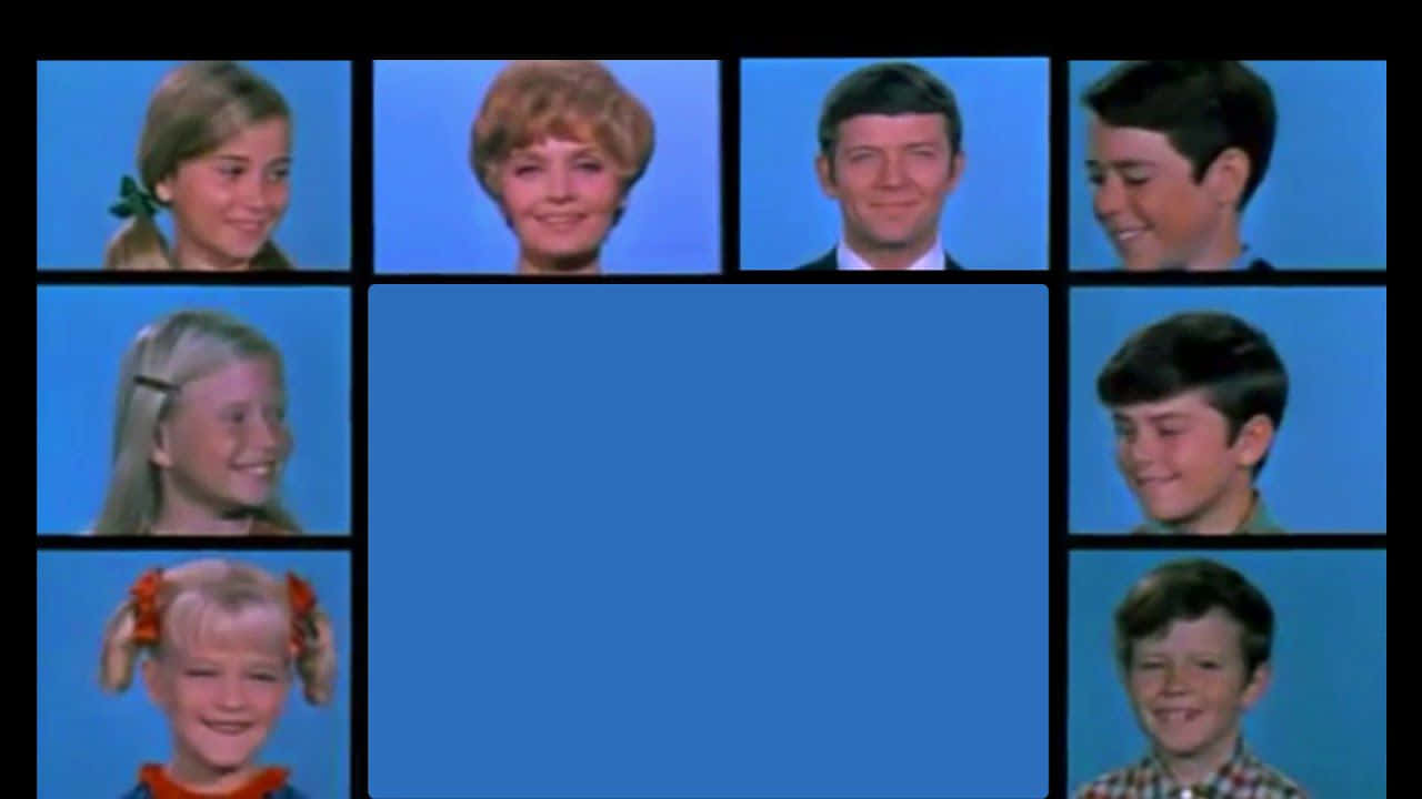Brady Bunch, vintage studio portraits, solid blue backdrop, HD Desktop Wallpaper