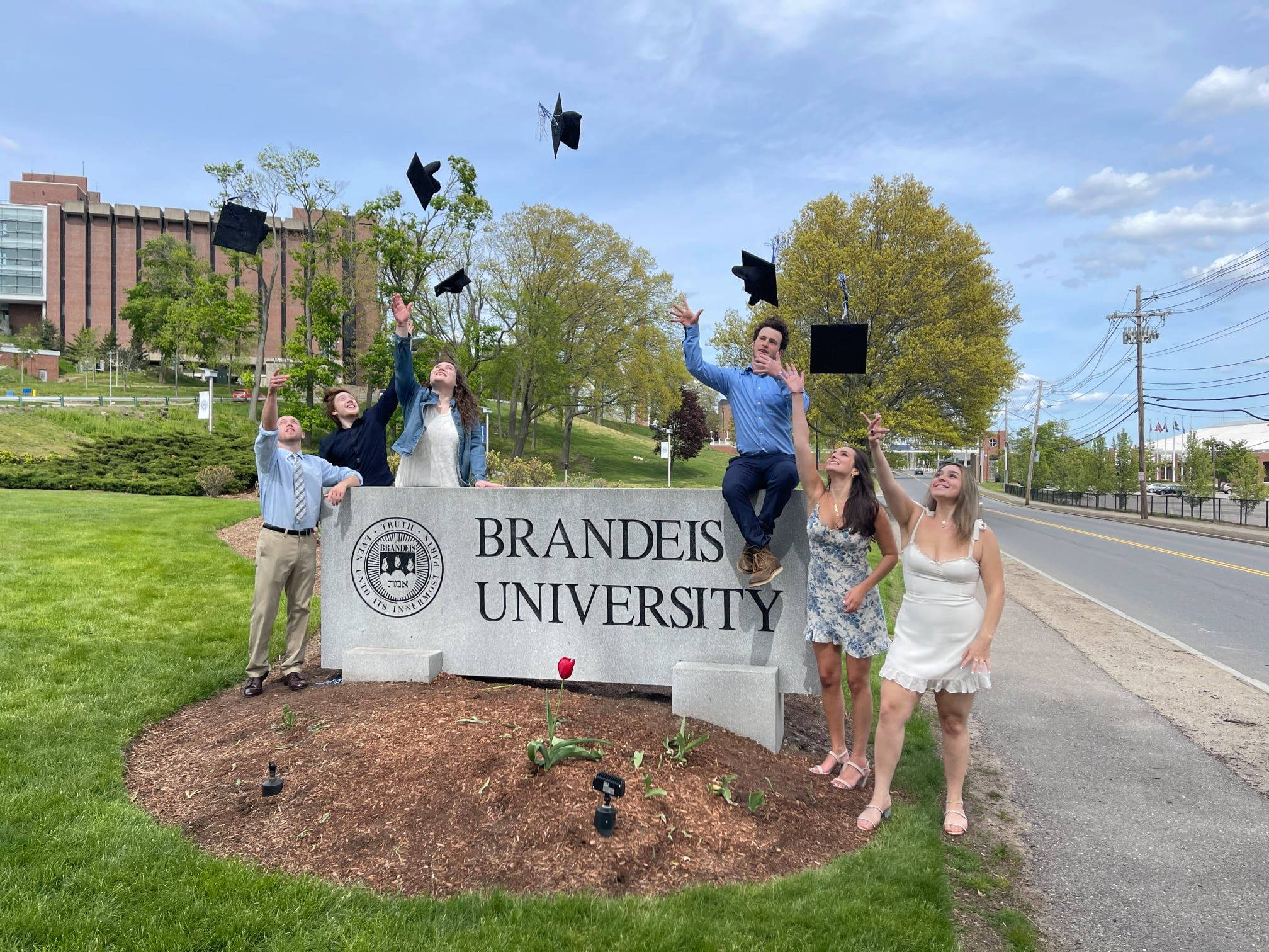 Brandeis University, entrance sign, graduates, Full HD Desktop Wallpaper