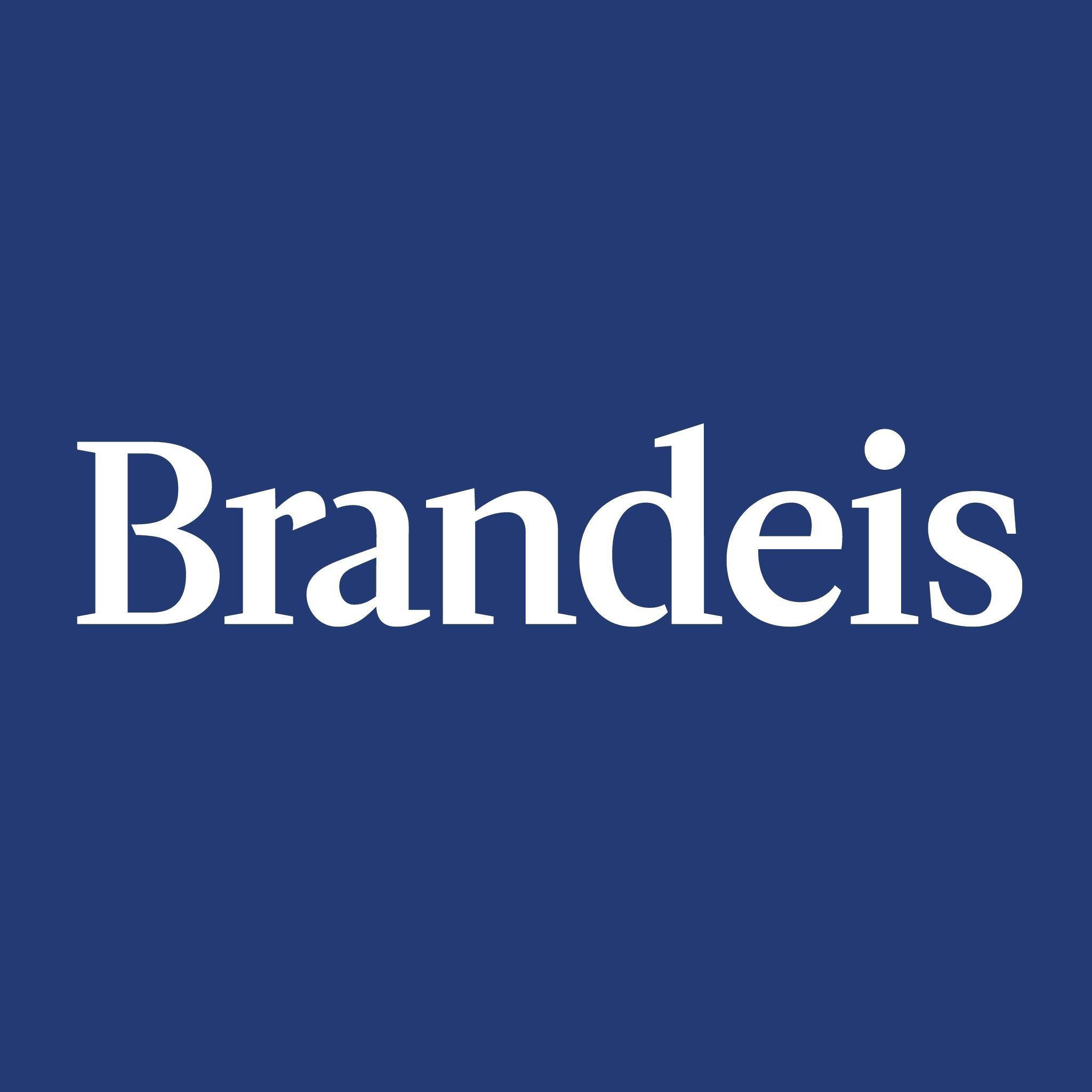 Brandeis University, blue logo, white serif font, Full HD Desktop Wallpaper