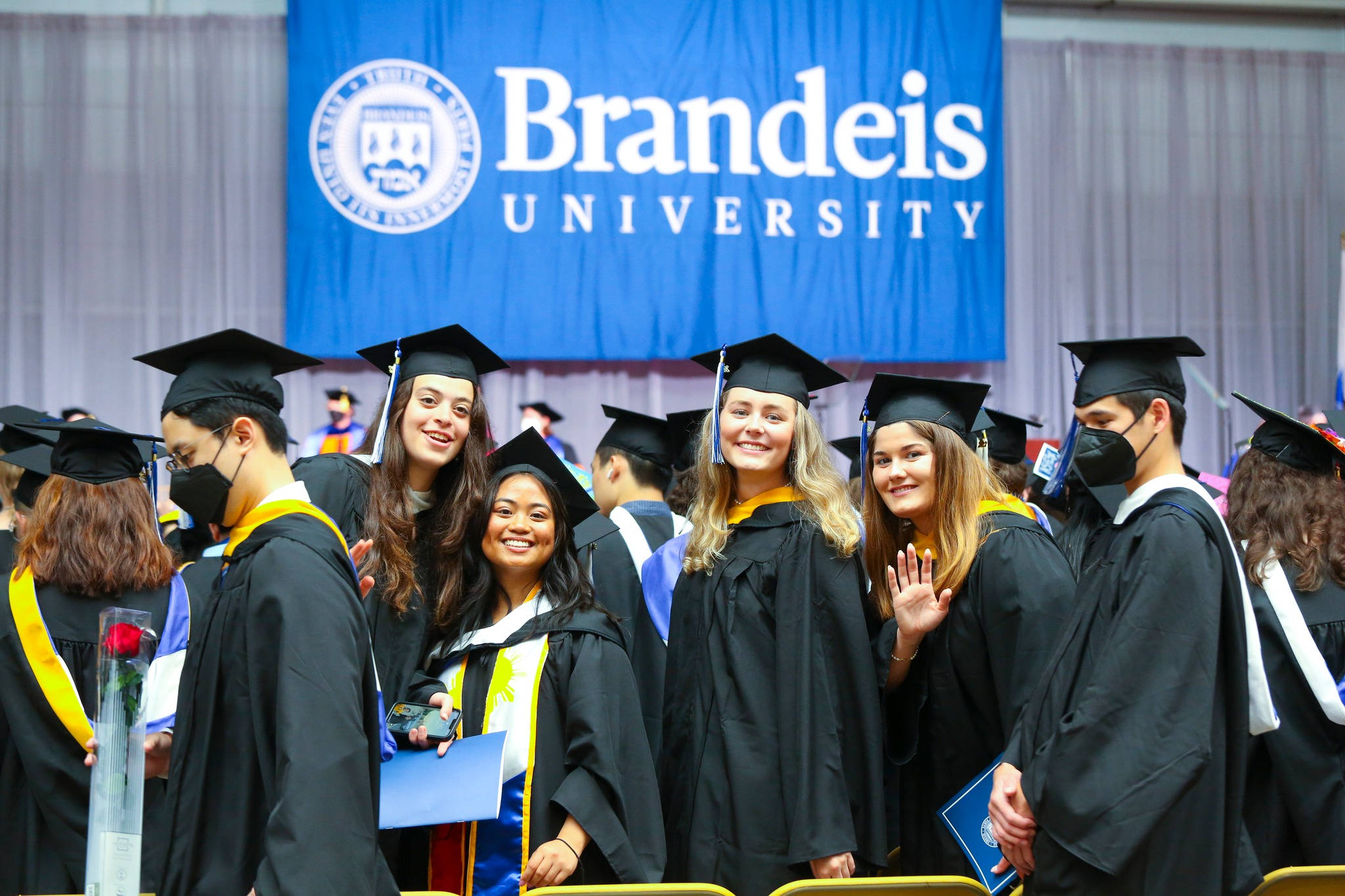 Brandeis University, commencement ceremony, black caps and gowns, Full HD Desktop Wallpaper