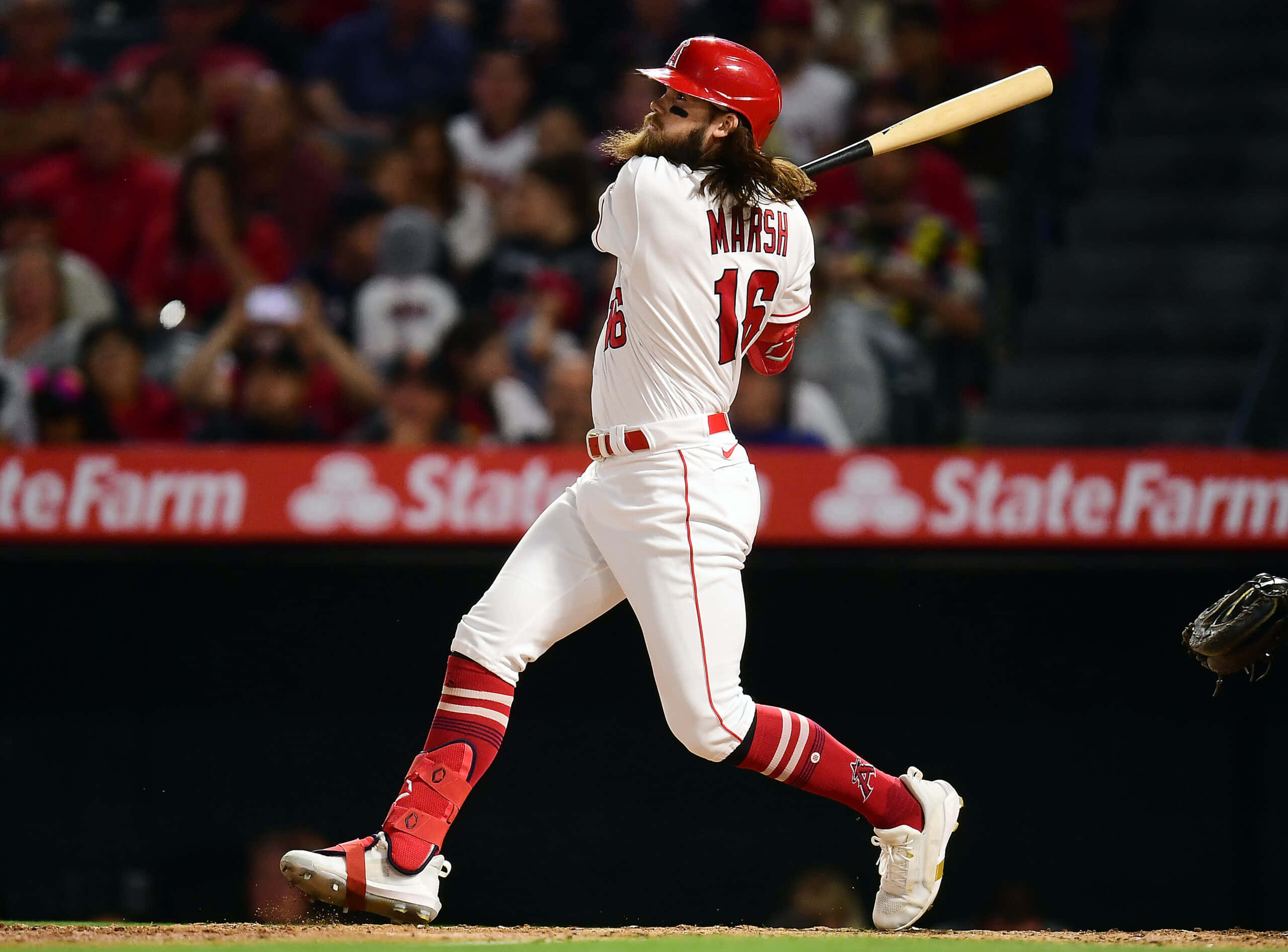 Brandon Marsh, baseball player, white and red uniform, 2K Desktop Wallpaper