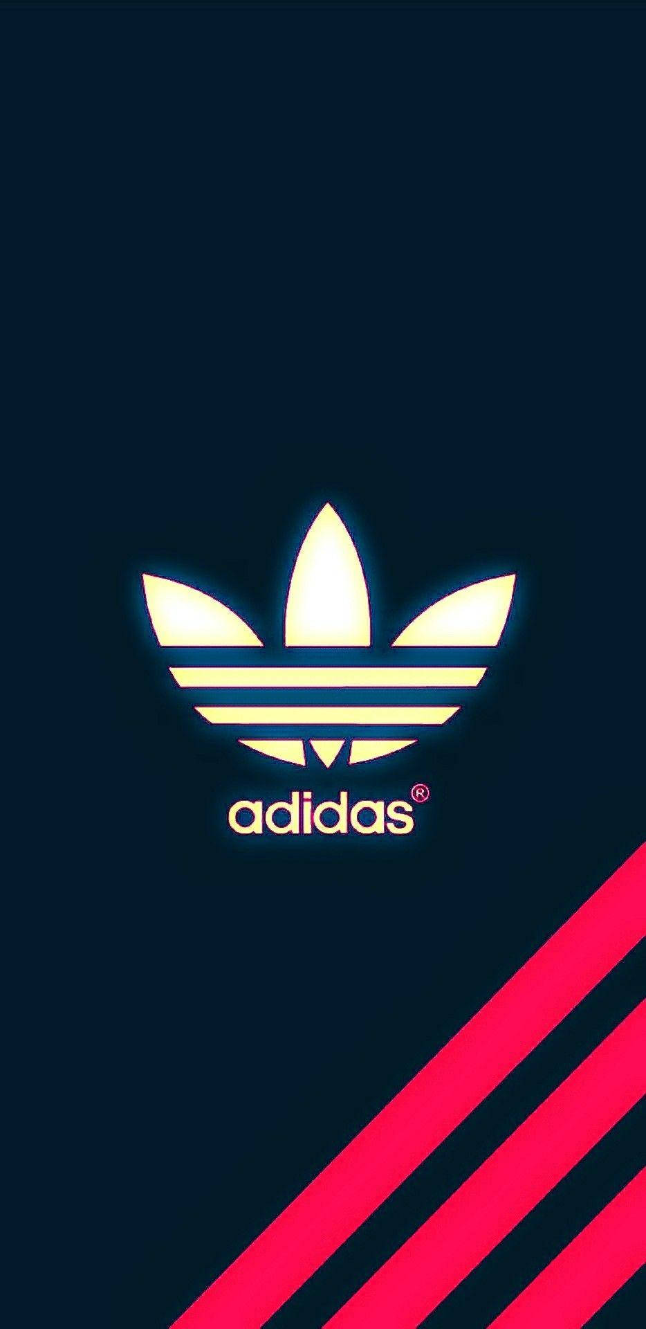 adidas, trefoil logo, gold, Full HD Phone Wallpaper