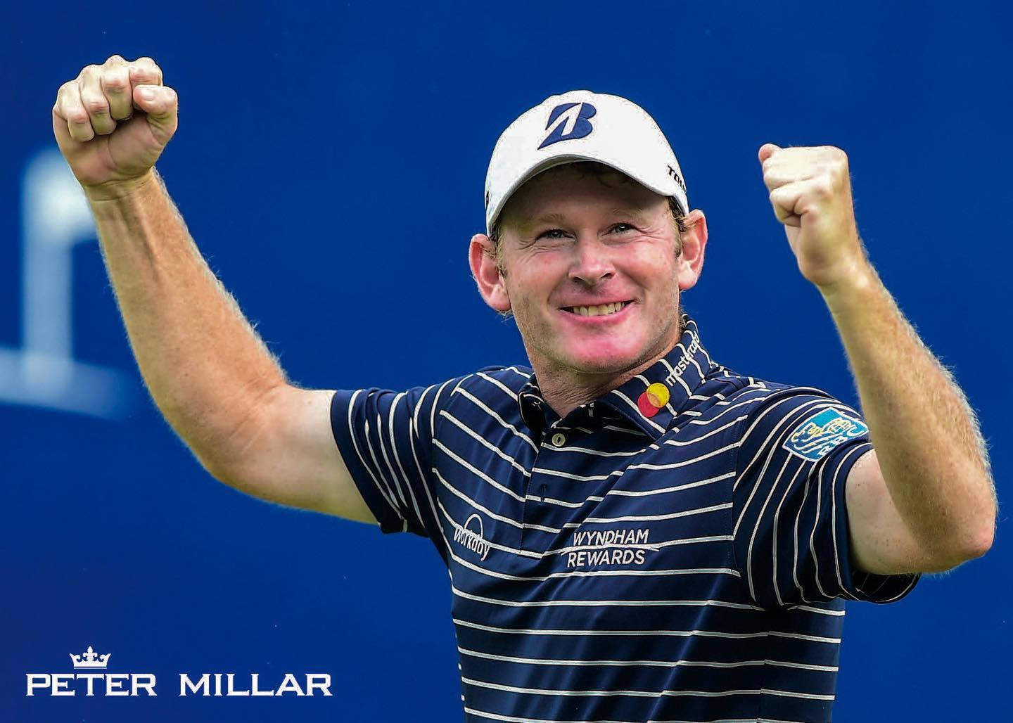 Brandt Snedeker, striped polo, cap, HD Desktop Wallpaper