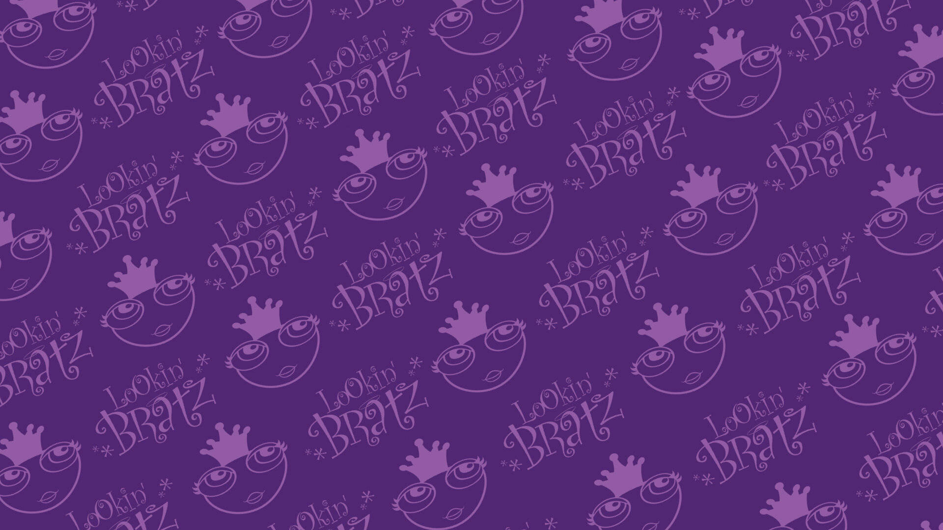 Bratz Aesthetic, purple pattern, repeating cartoon faces, Full HD Desktop Wallpaper
