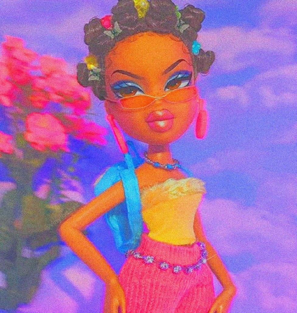 Bratz Doll Aesthetic, curly hair, sunglasses, SD Phone Wallpaper