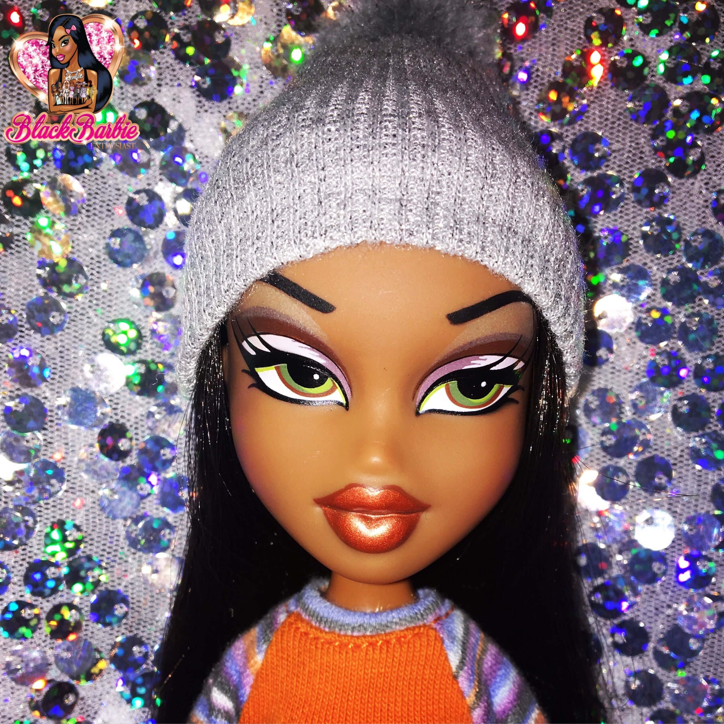 Bratz Doll Aesthetic, bold green eyes, metallic lips, Full HD Desktop Wallpaper