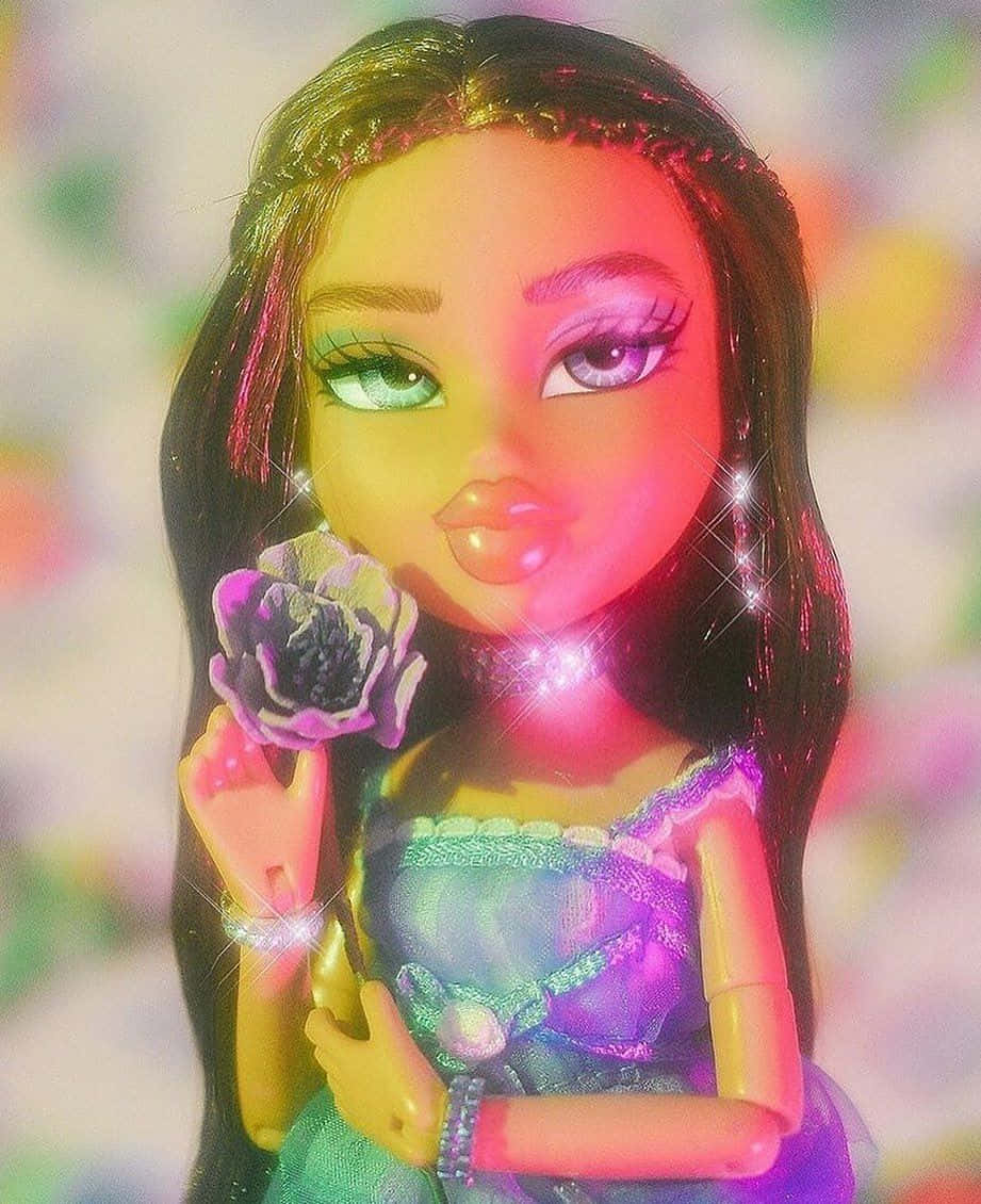 Bratz Doll Aesthetic, glowing skin, vibrant makeup, SD Phone Wallpaper