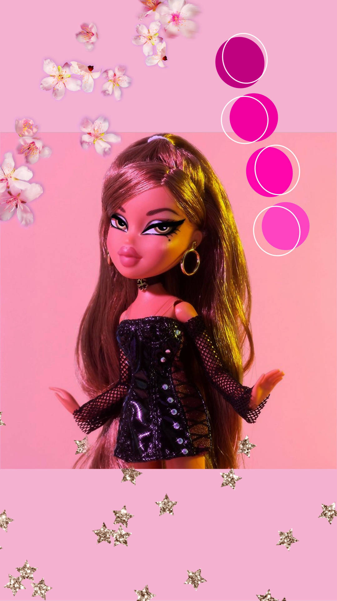 Bratz Dolls, long brown hair, bold makeup, Full HD Phone Wallpaper