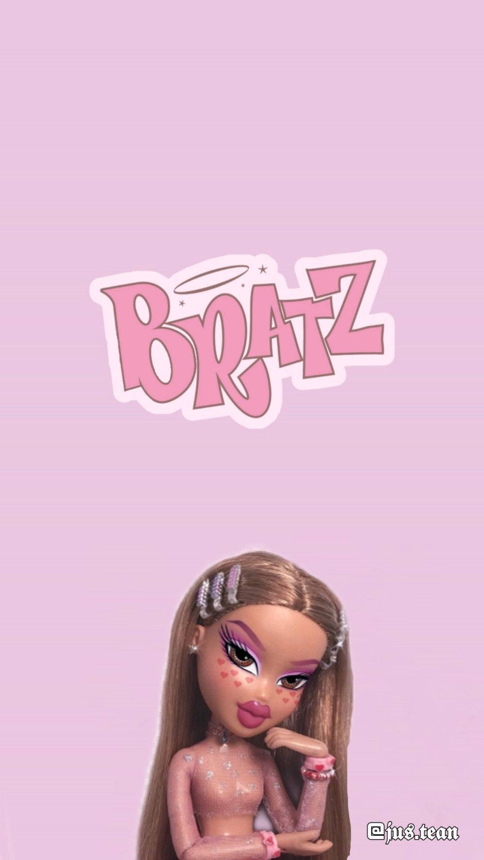Bratz Dolls, glittery makeup, long brown hair, HD Phone Wallpaper