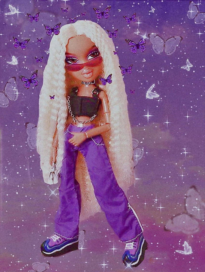 Bratz Dolls, long white hair, purple sunglasses, SD Phone Wallpaper